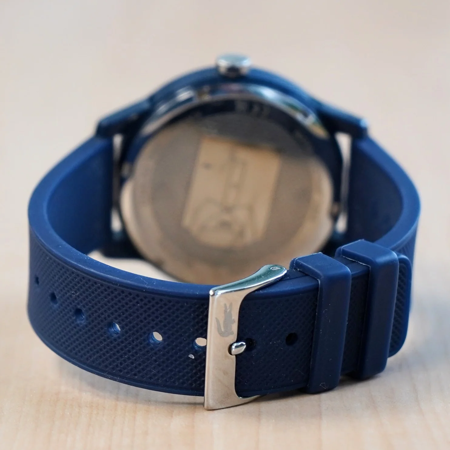 Men's LACOSTE 12.12 Watch Quartz Wristwatch Blue Silicone Strap Ref. 2010987 - Image 7