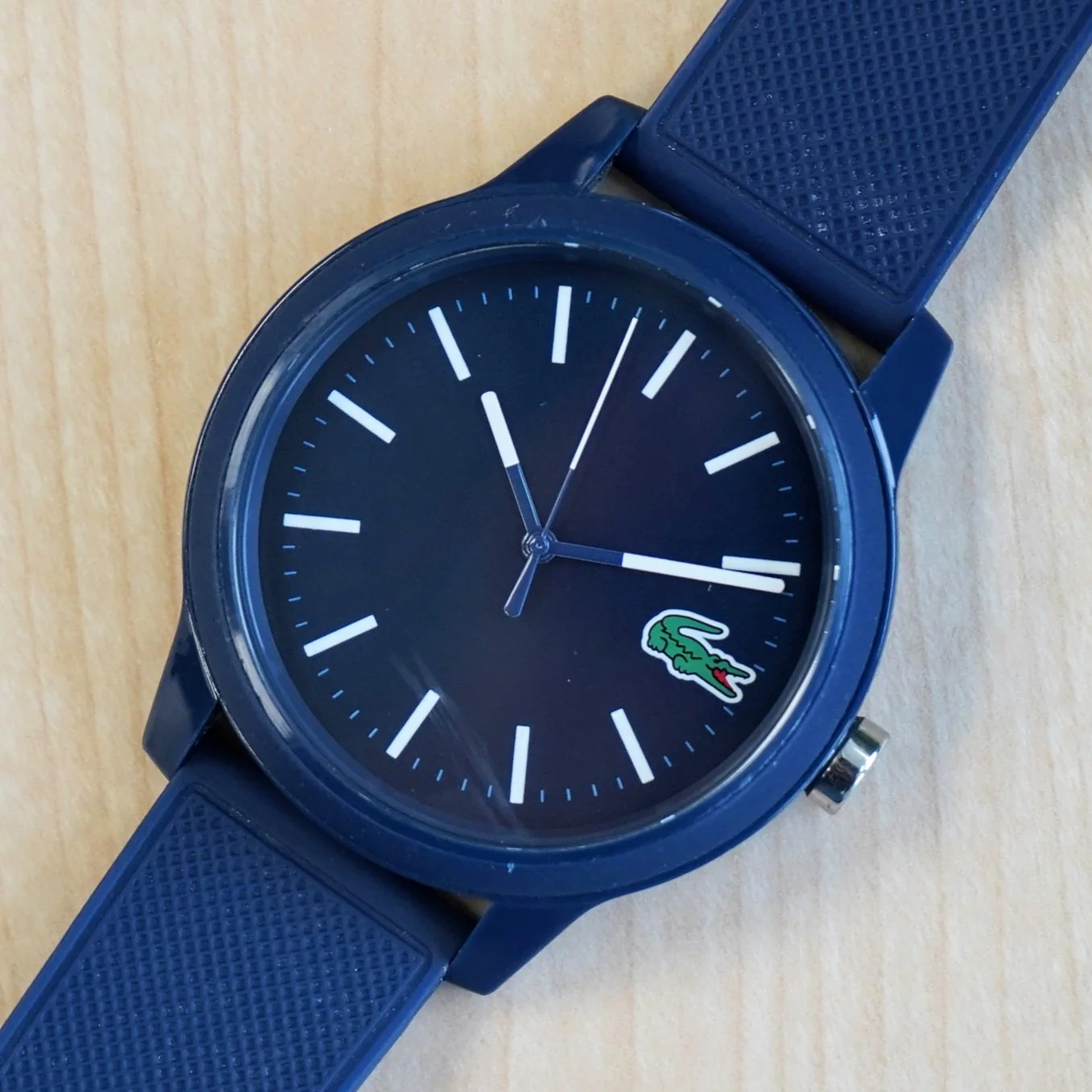 Men's LACOSTE 12.12 Watch Quartz Wristwatch Blue Silicone Strap Ref. 2010987 - Image 8