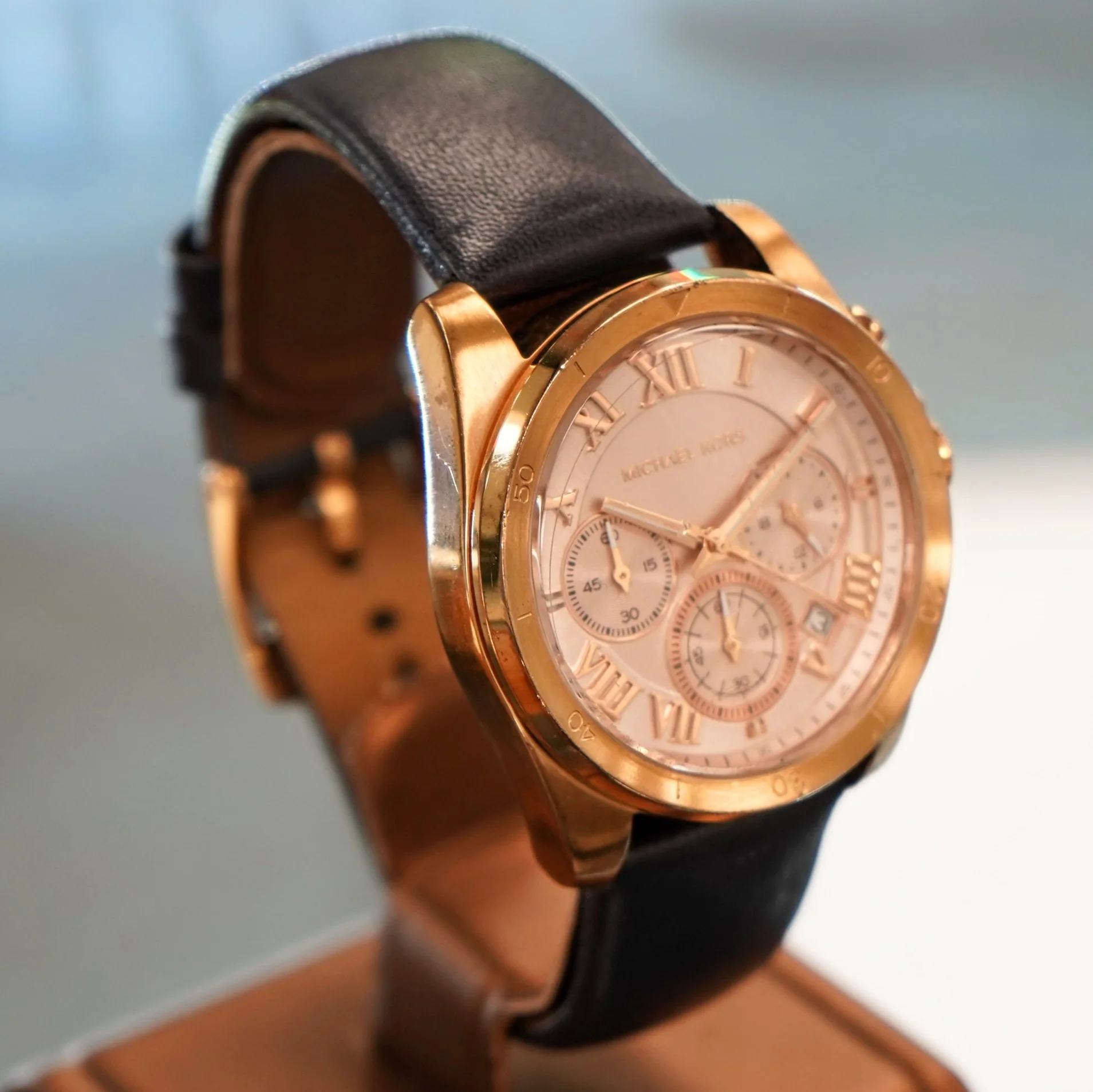 MICHAEL KORS Brecken Chronograph Ladies Watch Date S.S. Rose Gold MK2634 Quartz Wristwatch - Image 4