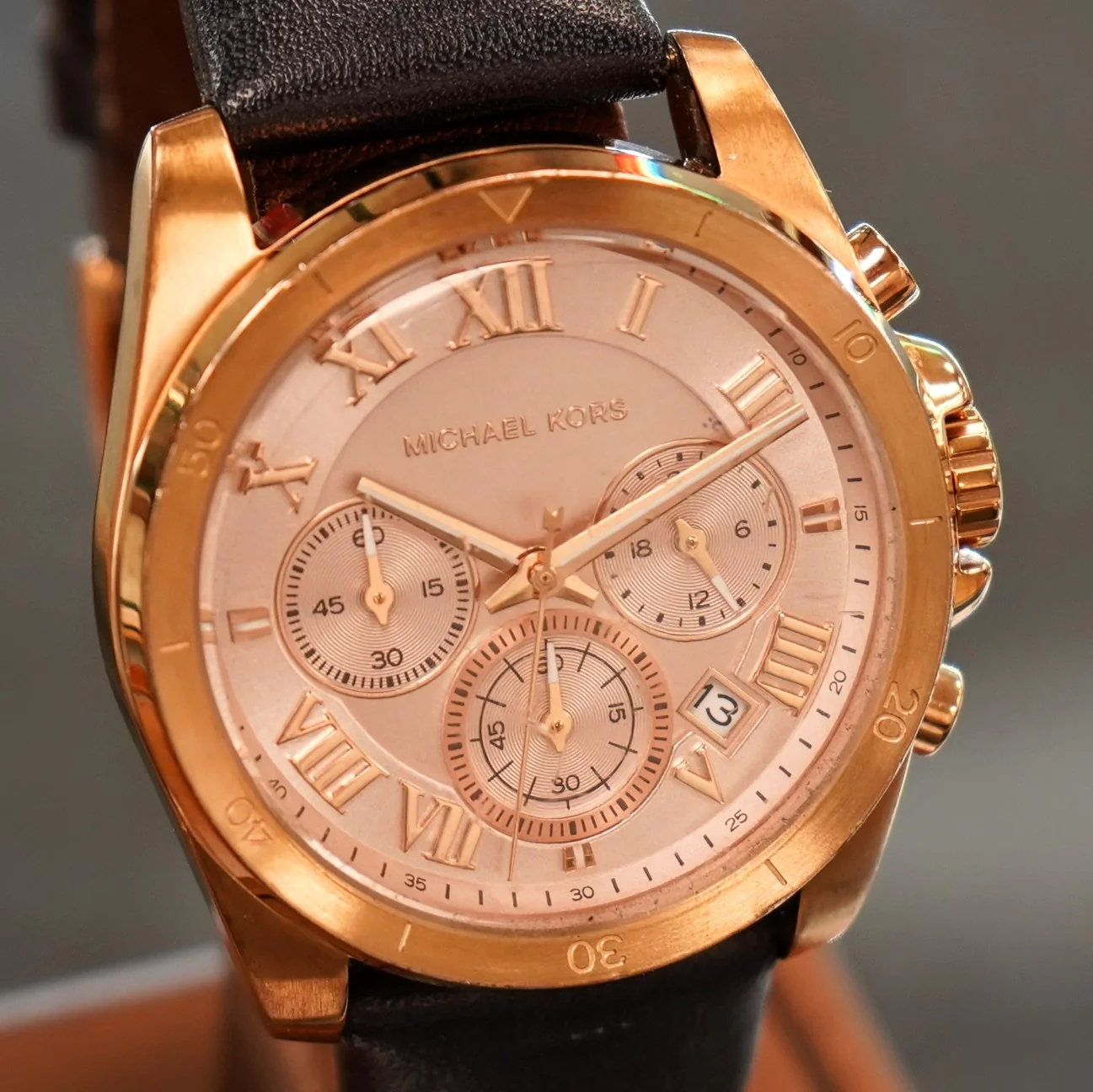 MICHAEL KORS Brecken Chronograph Ladies Watch Date S.S. Rose Gold MK2634 Quartz Wristwatch - Image 5