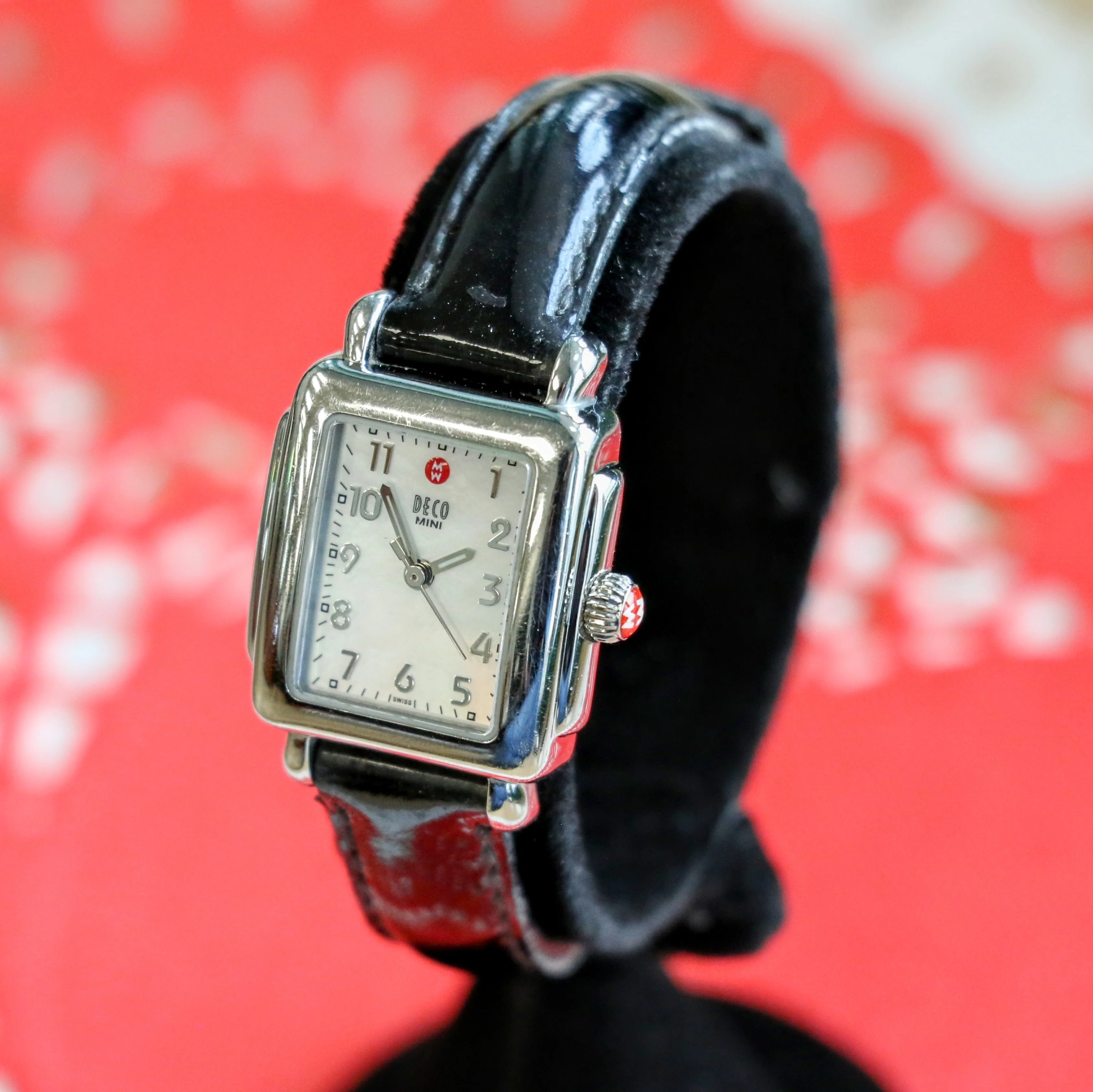 MICHELE Deco Mini Ladies Watch MOP Dial Ref. MW06D00A0025 Leather Strap - ALL Original - Image 4