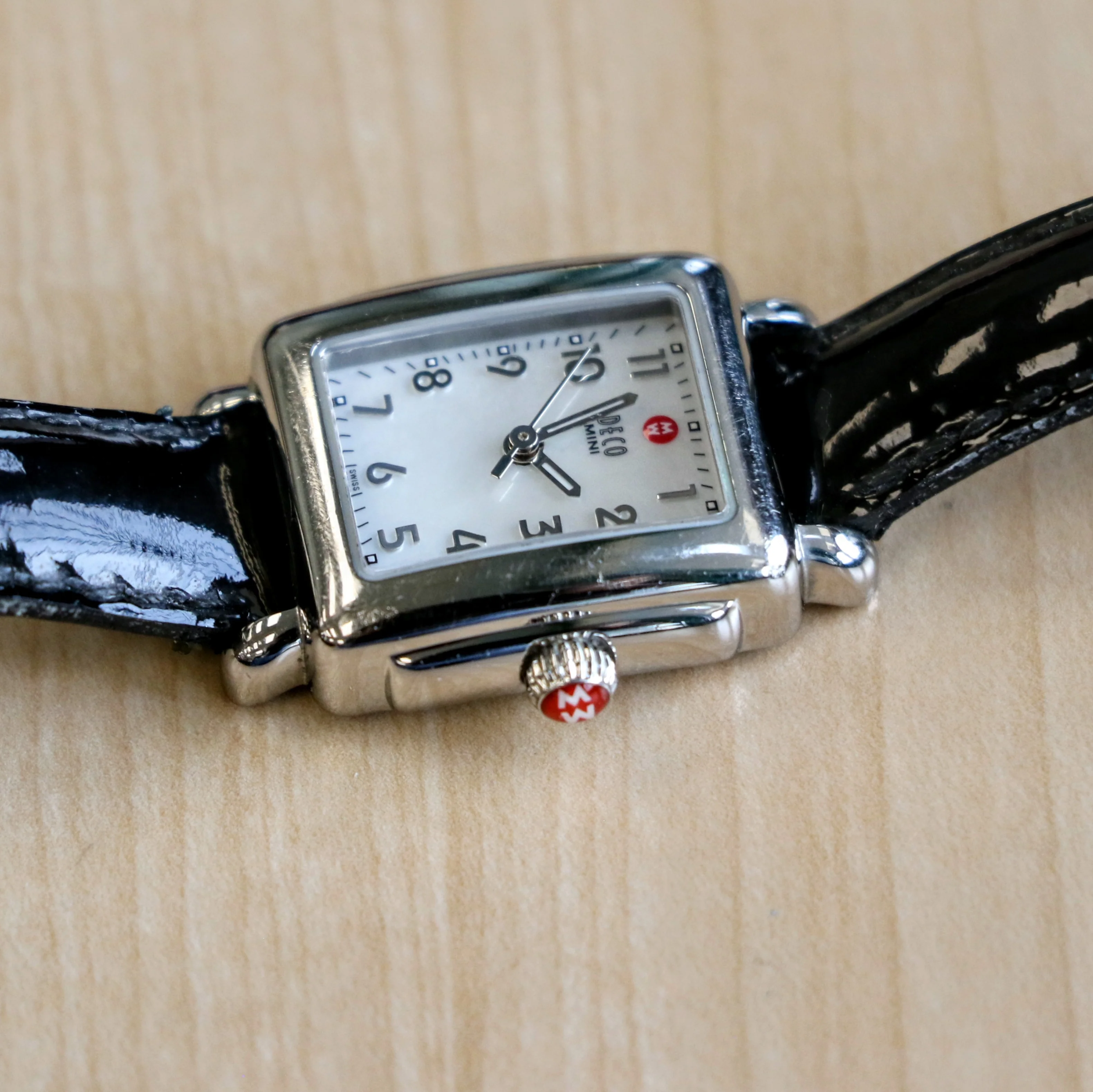 MICHELE Deco Mini Ladies Watch MOP Dial Ref. MW06D00A0025 Leather Strap - ALL Original - Image 6