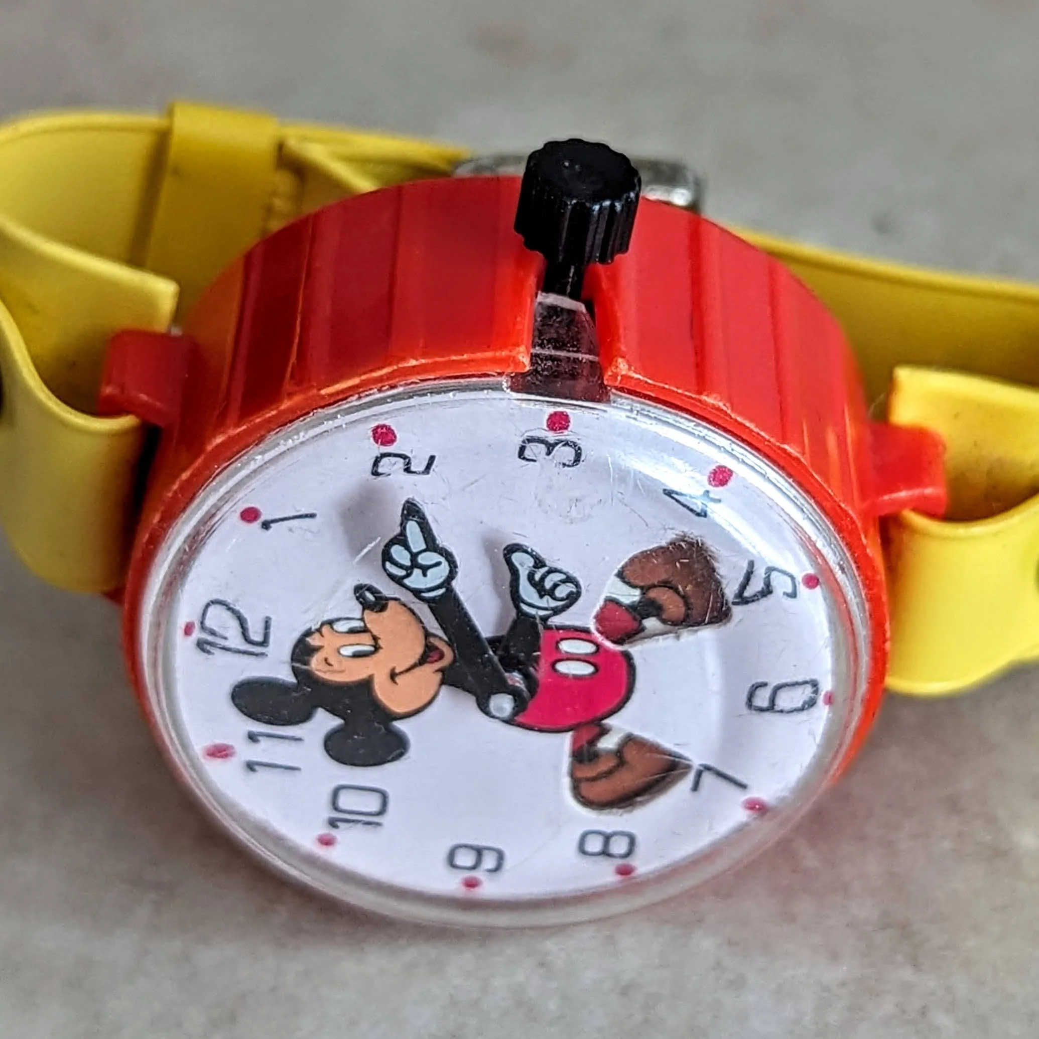 MICKEY MOUSE Toy Wristwatch by MARX Toys Animated Legs Mechanical Watch 1970's - Image 12