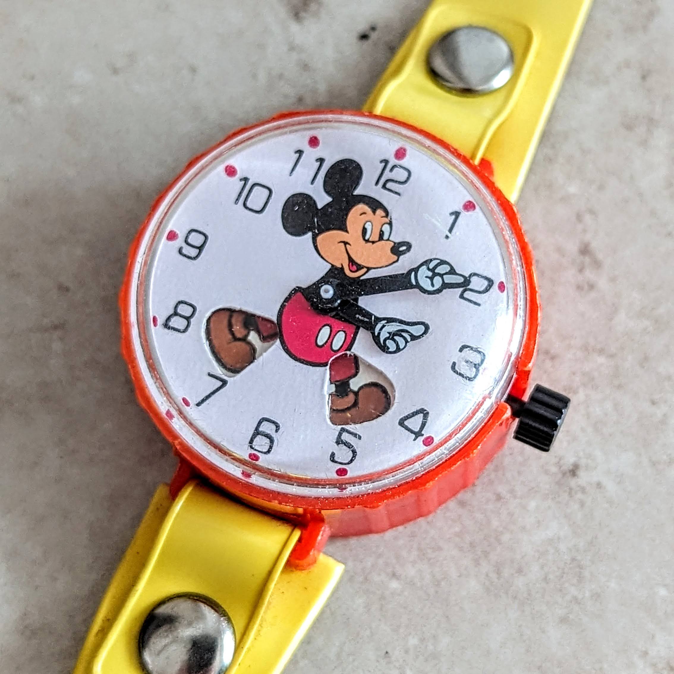 MICKEY MOUSE Toy Wristwatch by MARX Toys Animated Legs Mechanical Watch 1970's - Image 6