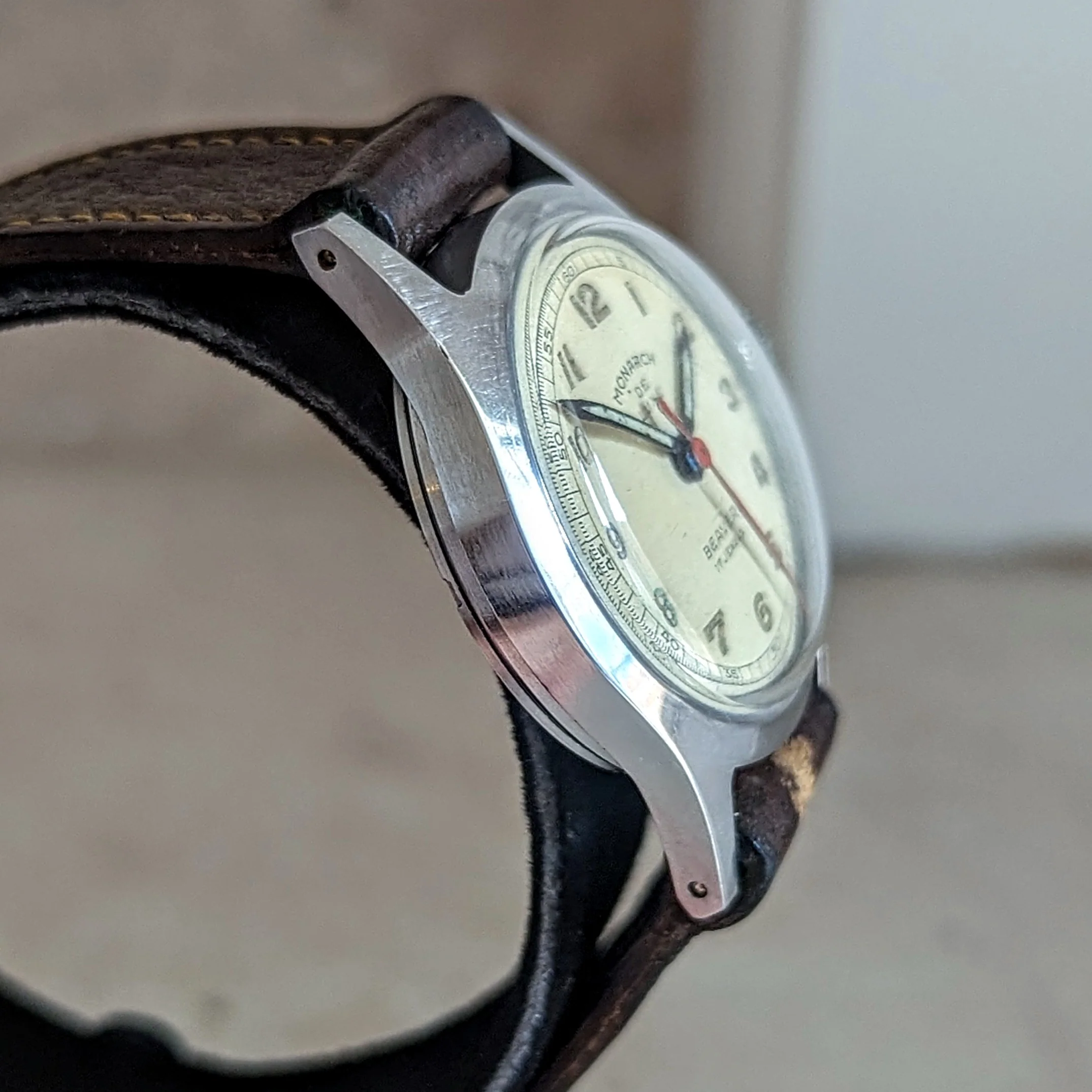 MONARCH De Luxe Beaver Wristwatch 17 Jewels Swiss Military Watch - Image 7
