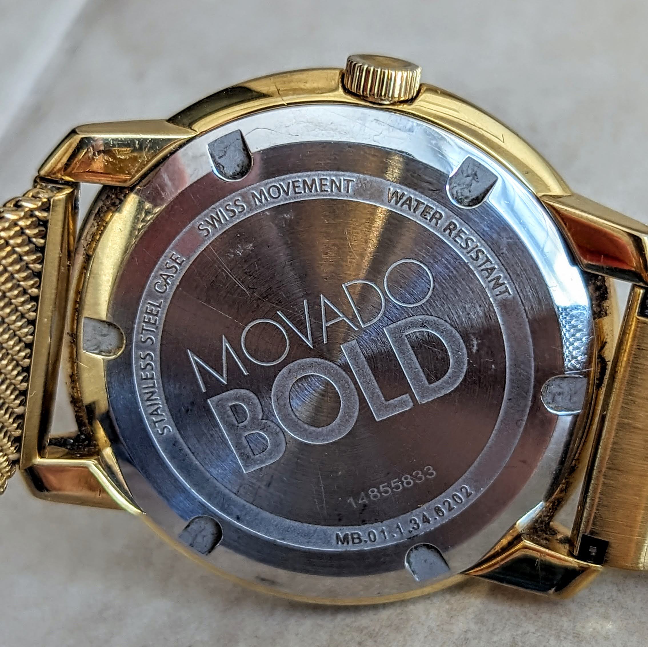 MOVADO BOLD Watch Gold Tone Case 44mm Wristwatch Ref. MB.01.1.34.6202 - Image 12
