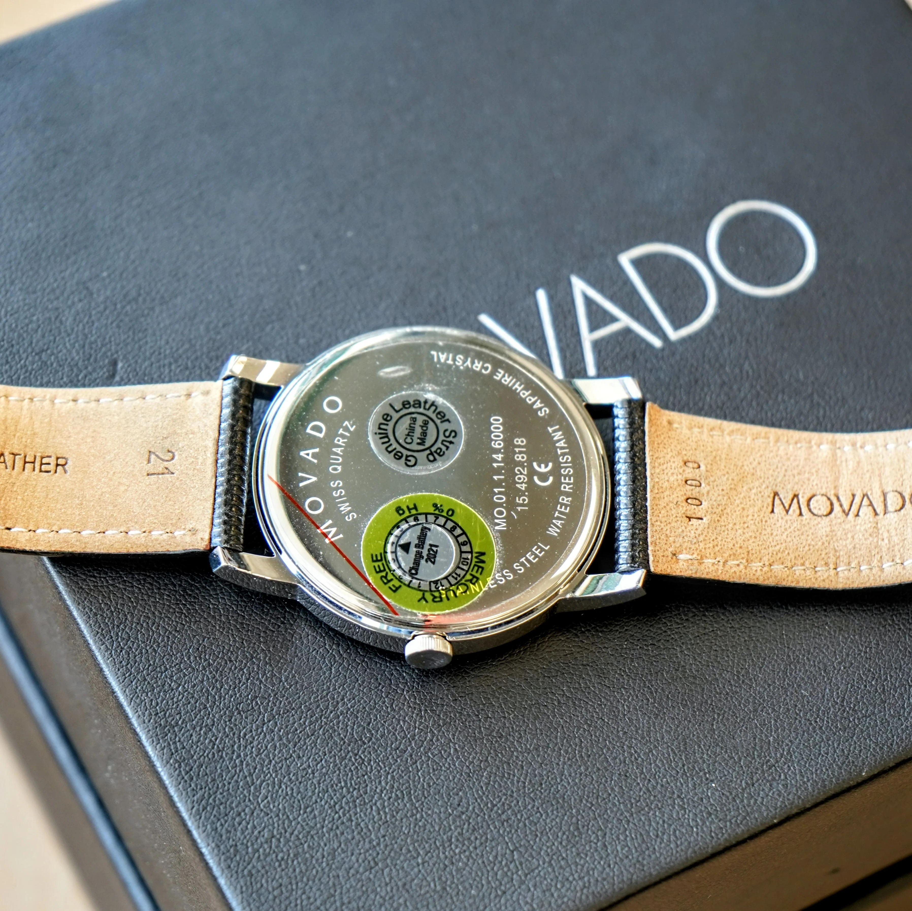 MOVADO MUSEUM CLASSIC Watch Black Dial 30M W.R. MO.01.1.14.6000 - ALL Original In Box - Image 8