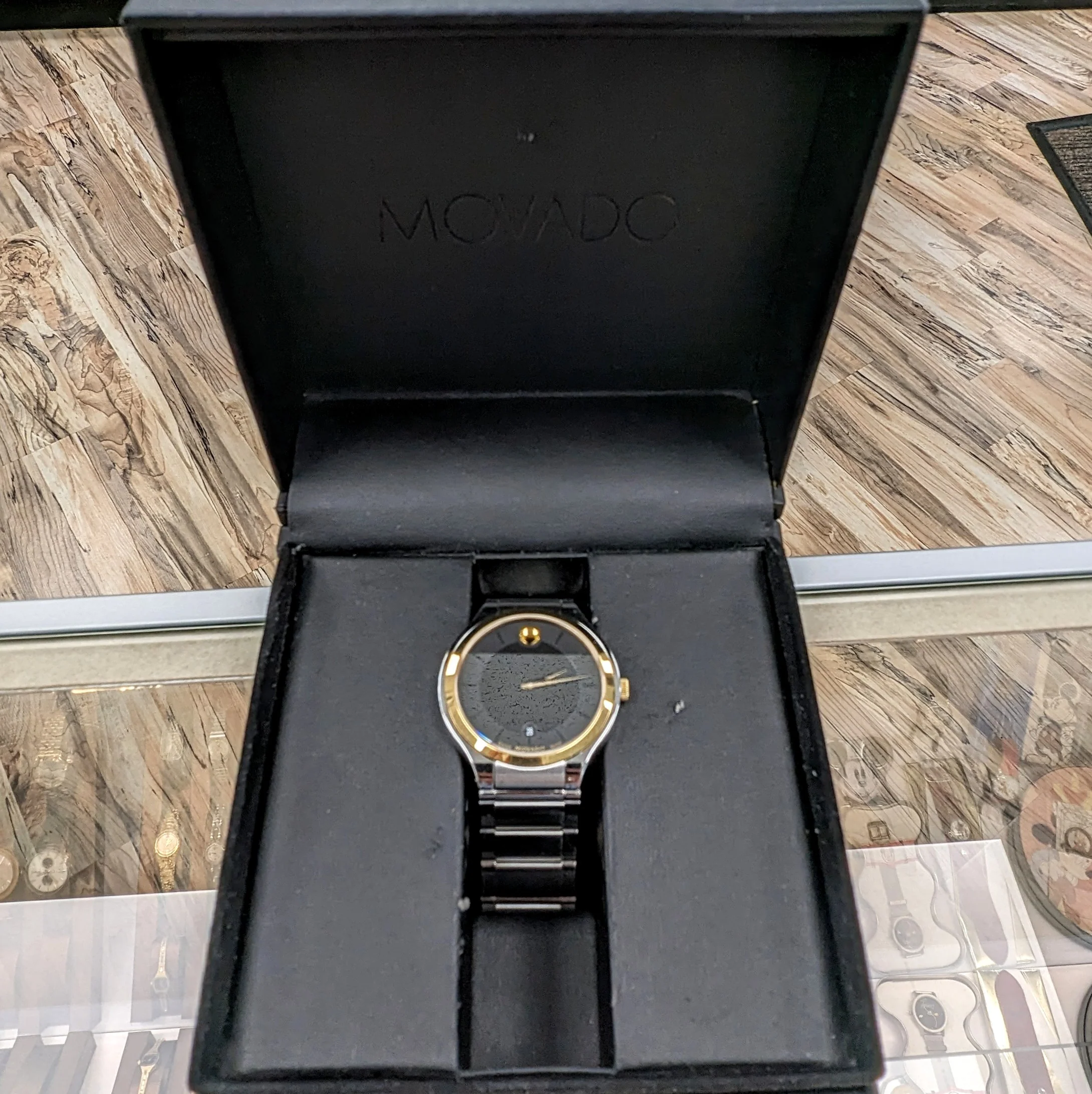 MOVADO Quadro Watch Date Indicator Two-Tone Case S.S. Bracelet Ref. 0606480 - In BOX! - Image 11