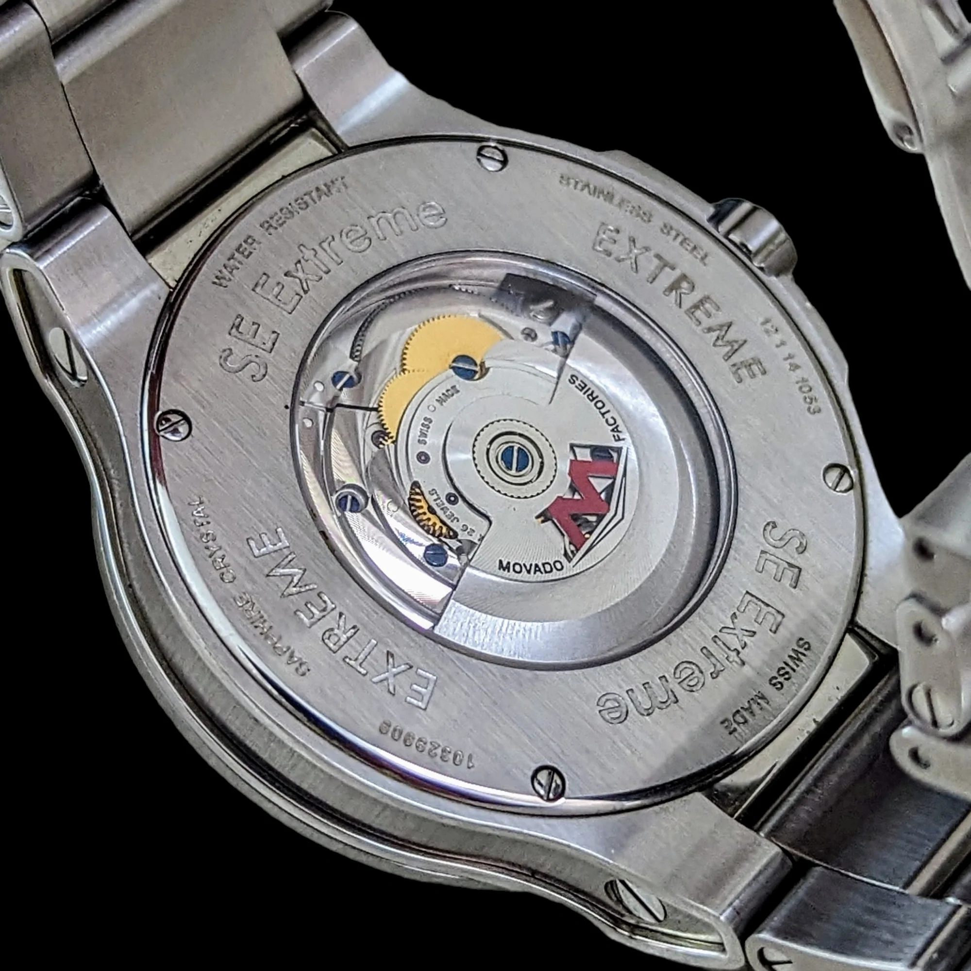 MOVADO SE Extreme Automatic Wristwatch Display Back Swiss Cal Sellita SW 200-1 - Image 10