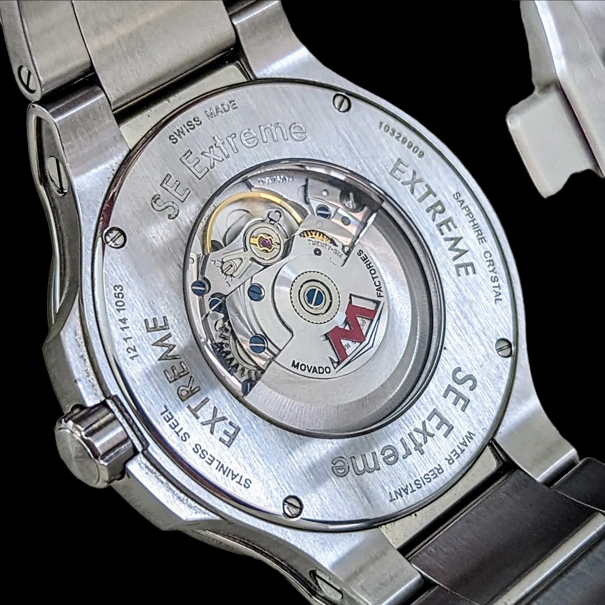 MOVADO SE Extreme Automatic Wristwatch Display Back Swiss Cal Sellita SW 200-1 - Image 9