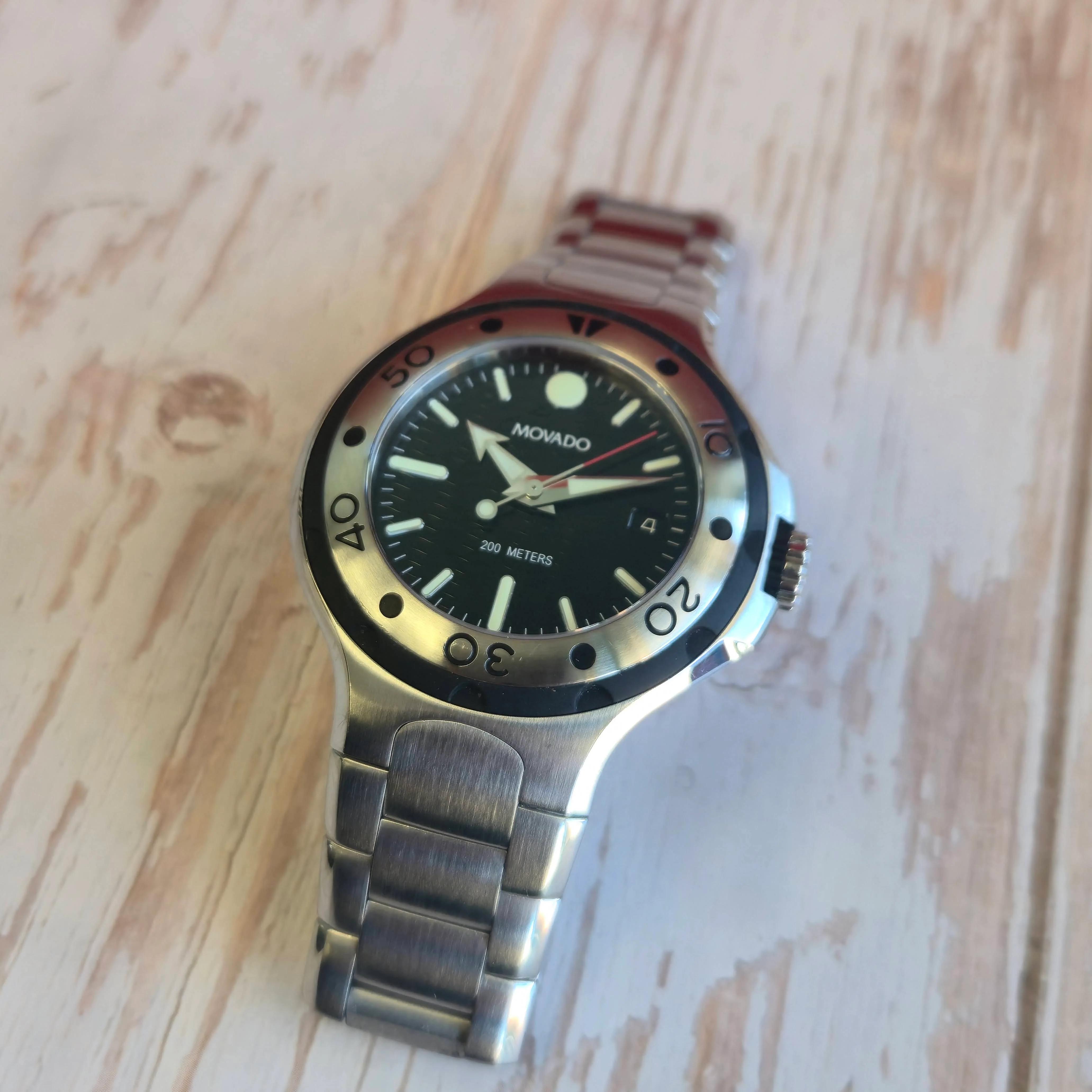 Movado Series 800 Diver Watch 84.C2.1895 ALL S.S. Wristwatch 200M - Outer Box - Image 7