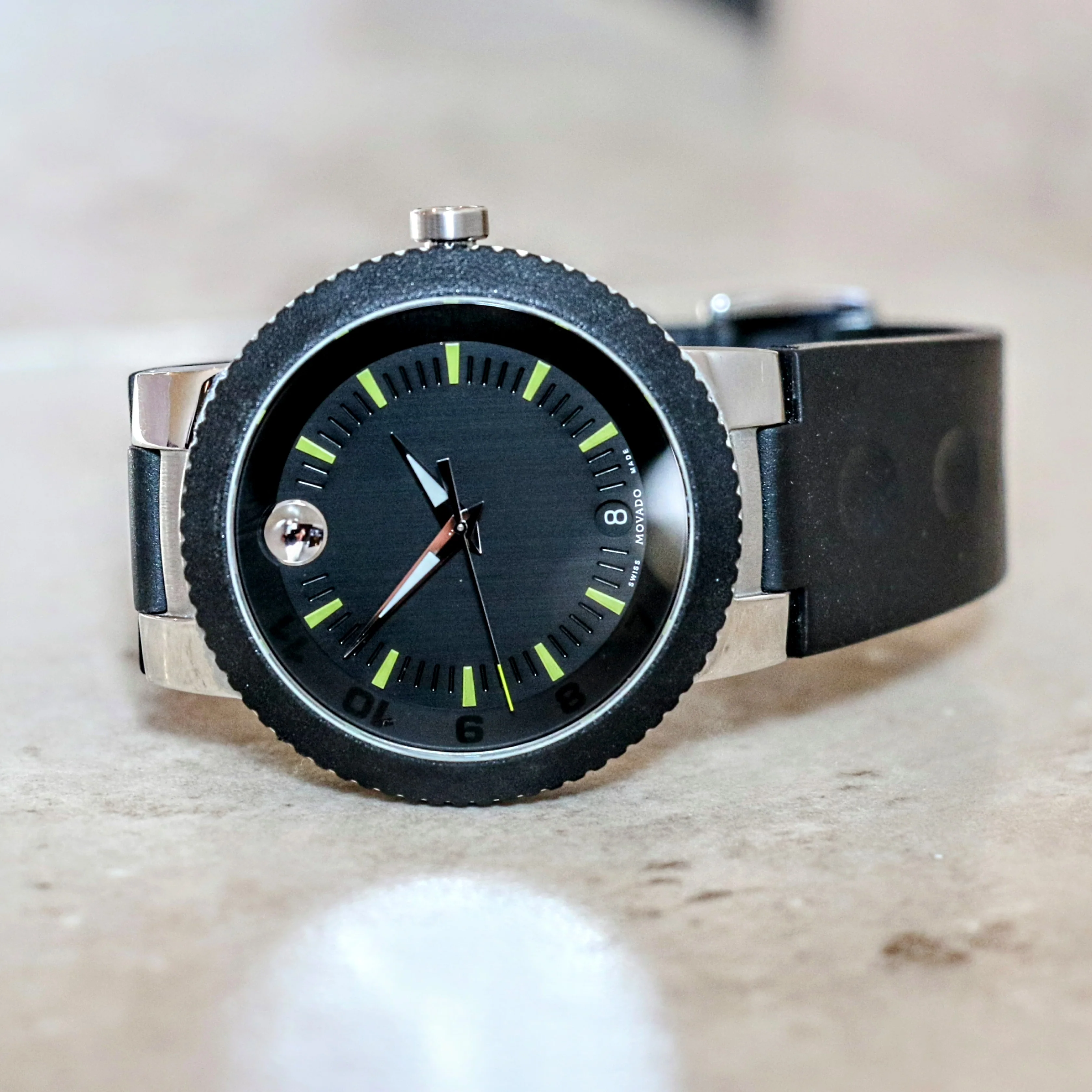 MOVADO Sport Edge Watch Black Dial Ref. 54.30.1286 Stainless Steel Case Wristwatch - Image 10