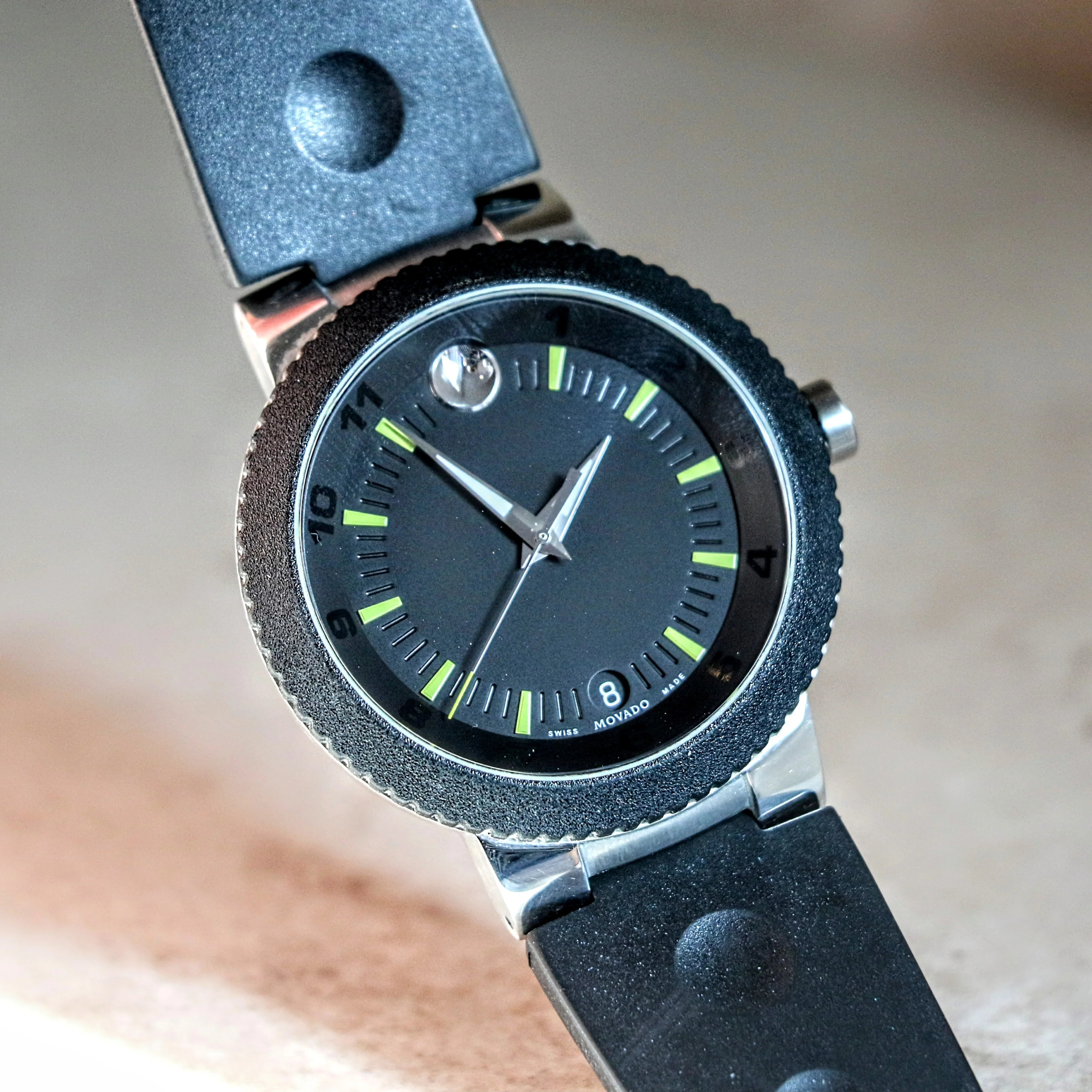 MOVADO Sport Edge Watch Black Dial Ref. 54.30.1286 Stainless Steel Case Wristwatch - Image 14