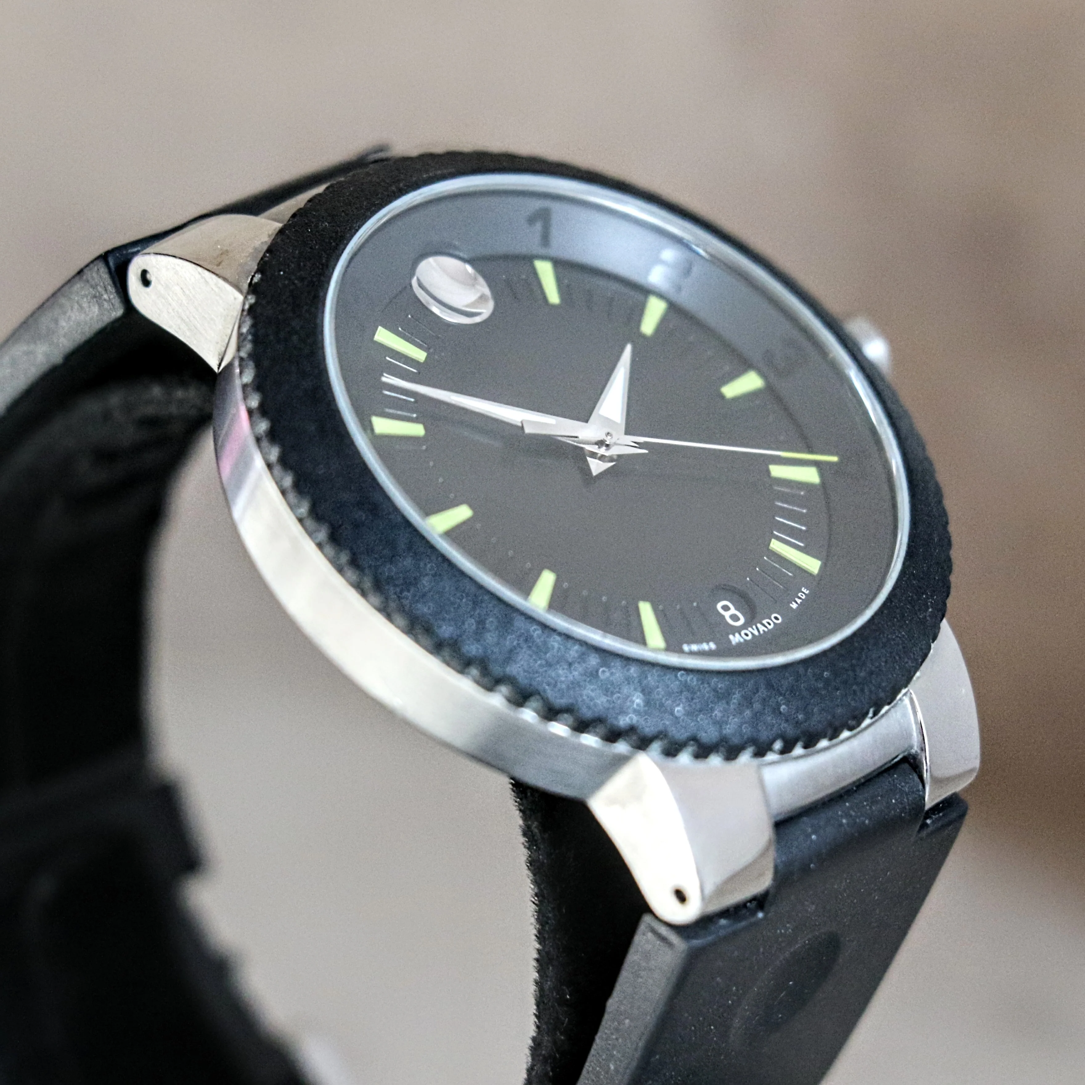 MOVADO Sport Edge Watch Black Dial Ref. 54.30.1286 Stainless Steel Case Wristwatch - Image 9