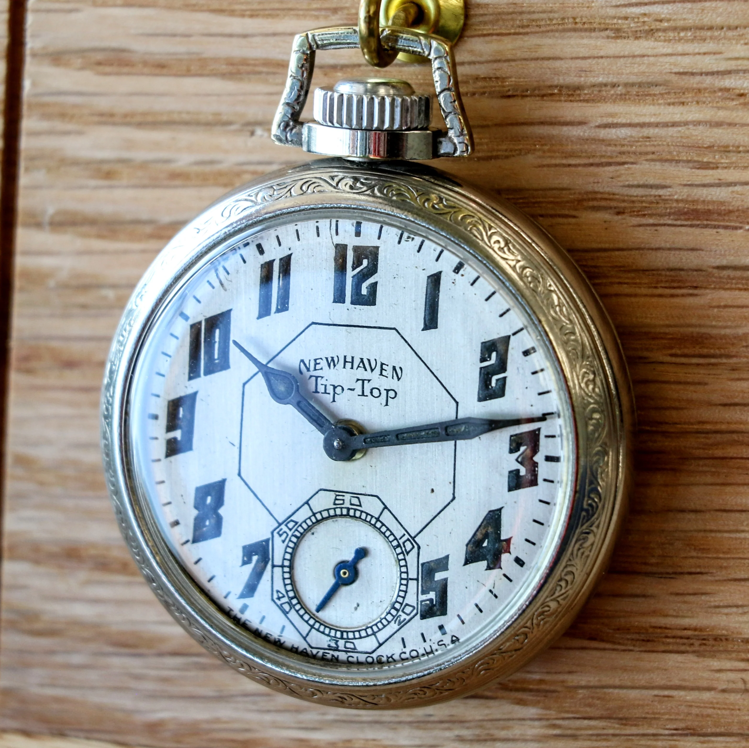 Art Deco NEW HAVEN Tip-Top Pocket Watch 16s U.S.A. Made Manual Wind Timepiece - Image 3