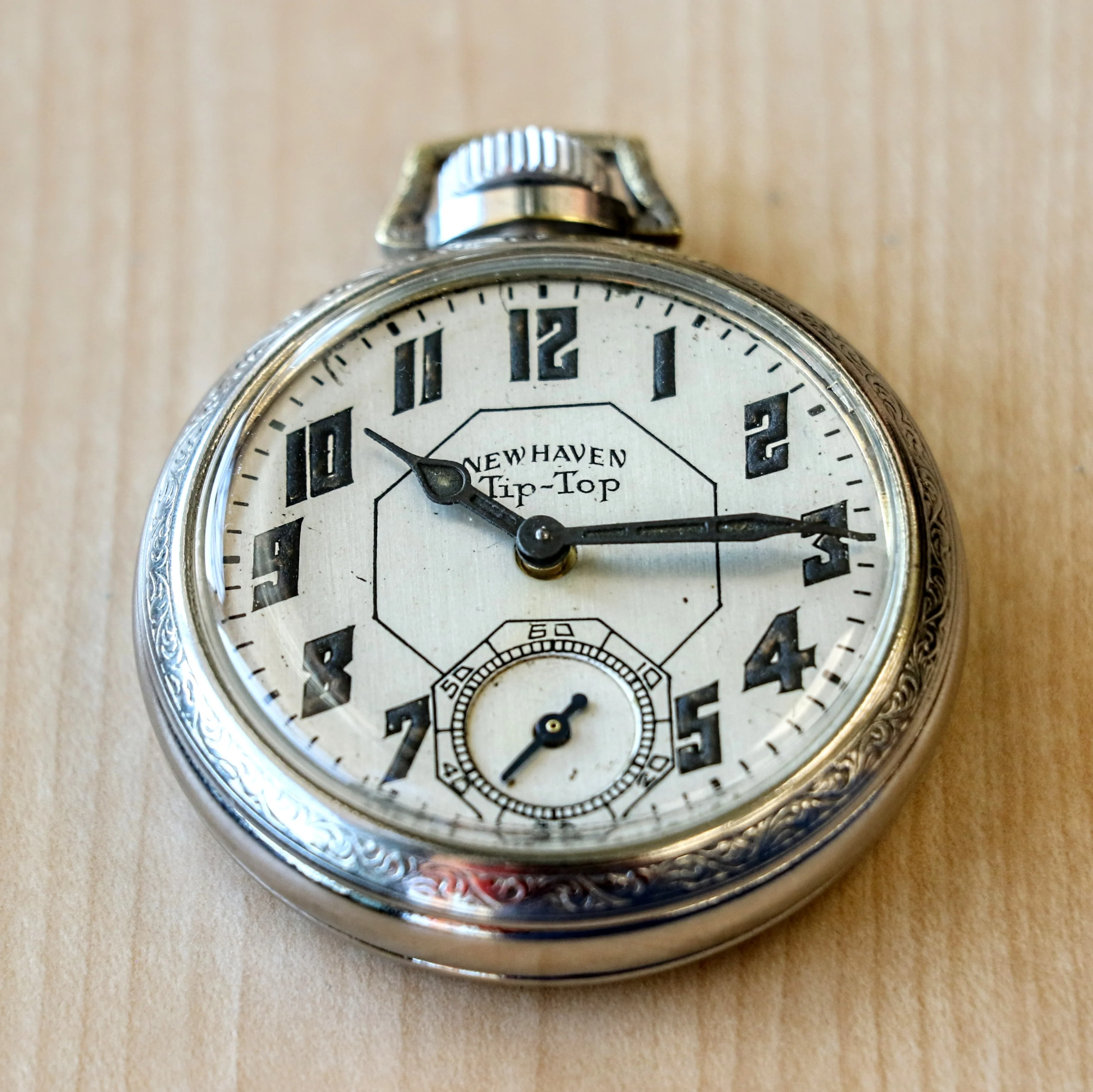 Art Deco NEW HAVEN Tip-Top Pocket Watch 16s U.S.A. Made Manual Wind Timepiece - Image 5