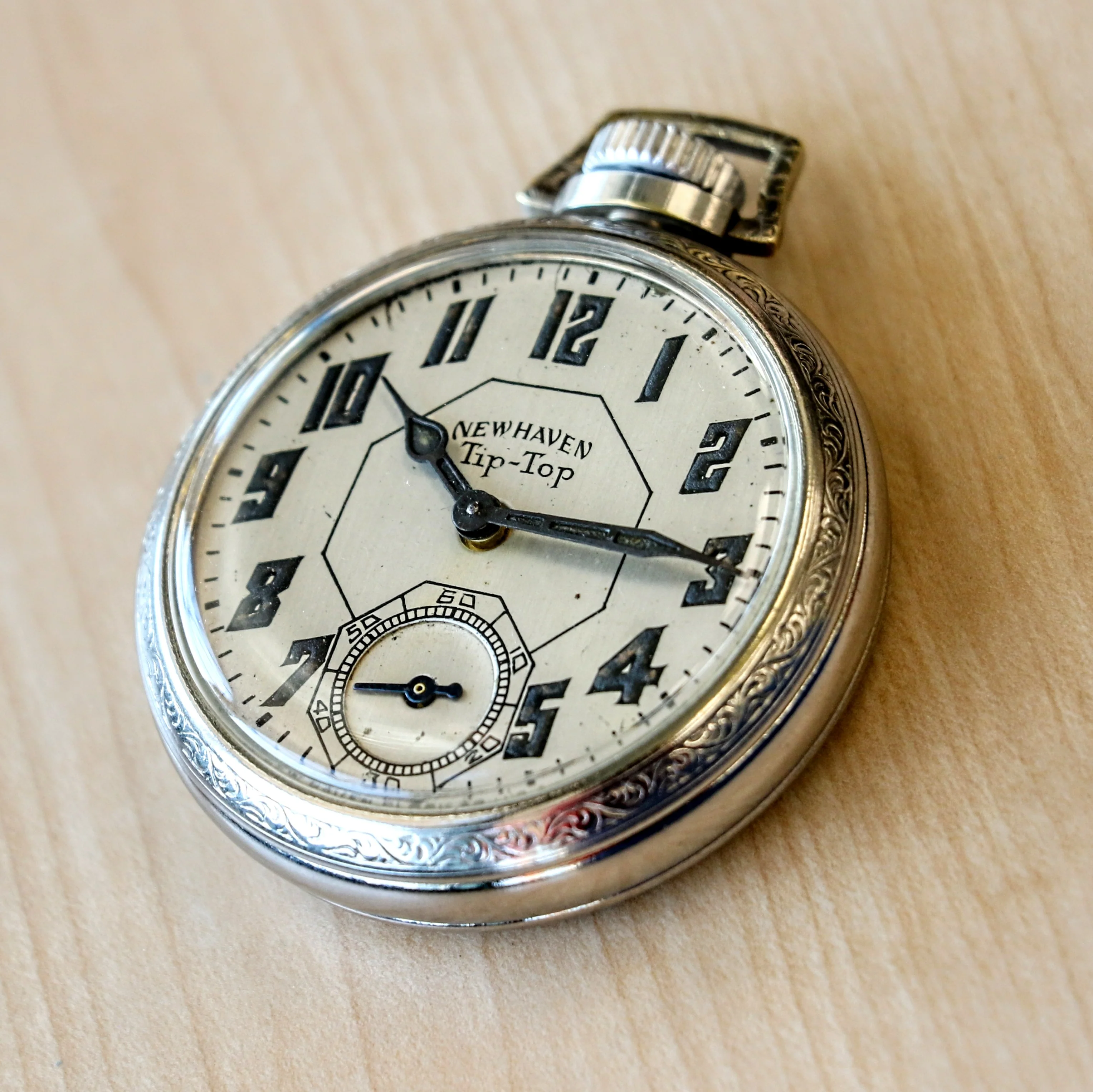 Art Deco NEW HAVEN Tip-Top Pocket Watch 16s U.S.A. Made Manual Wind Timepiece - Image 6