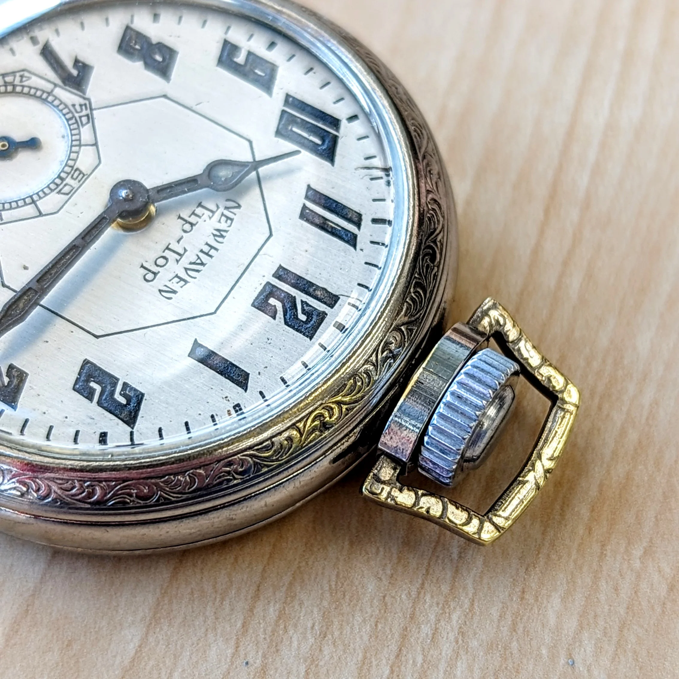 Art Deco NEW HAVEN Tip-Top Pocket Watch 16s U.S.A. Made Manual Wind Timepiece - Image 7