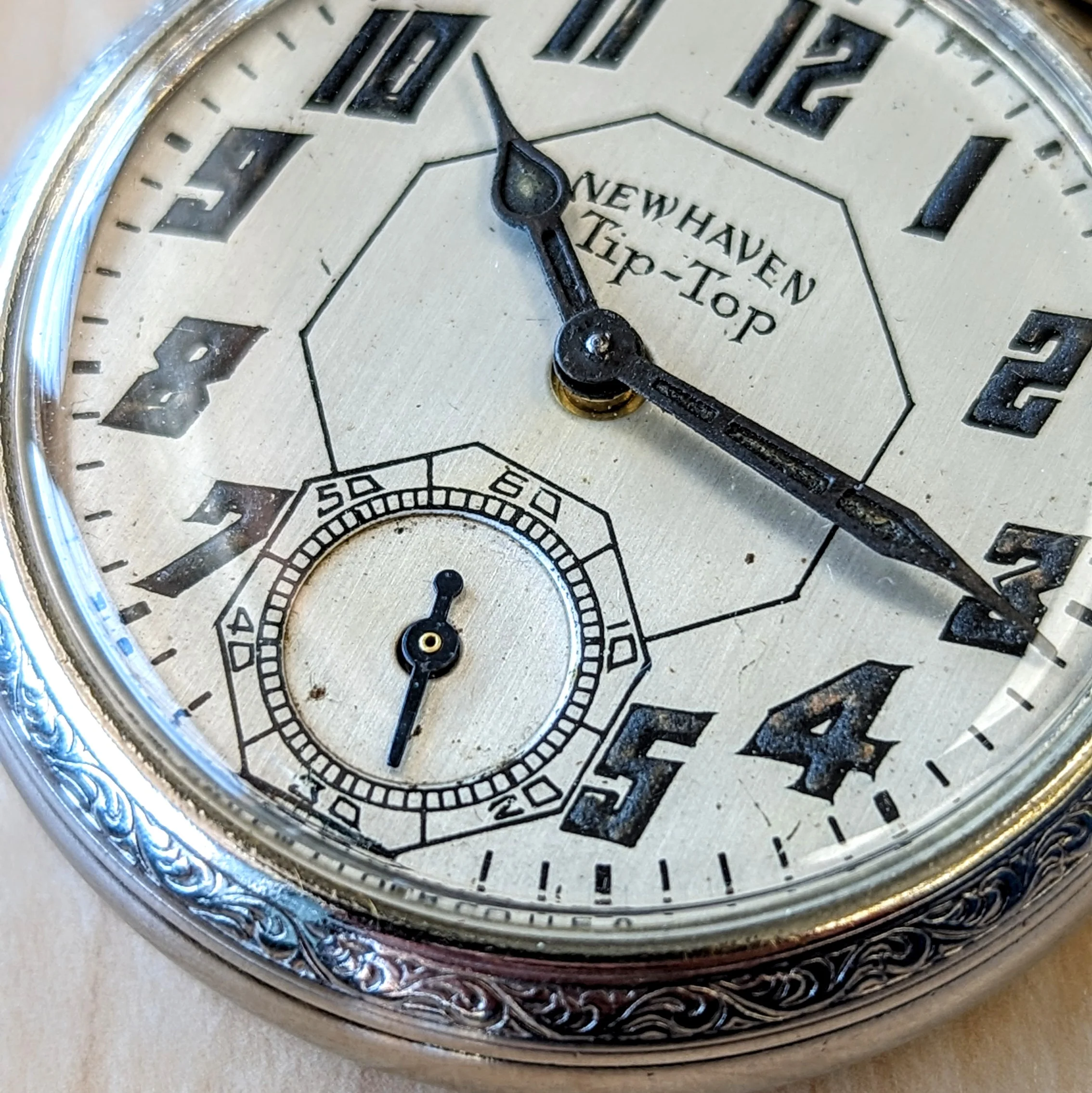Art Deco NEW HAVEN Tip-Top Pocket Watch 16s U.S.A. Made Manual Wind Timepiece - Image 8