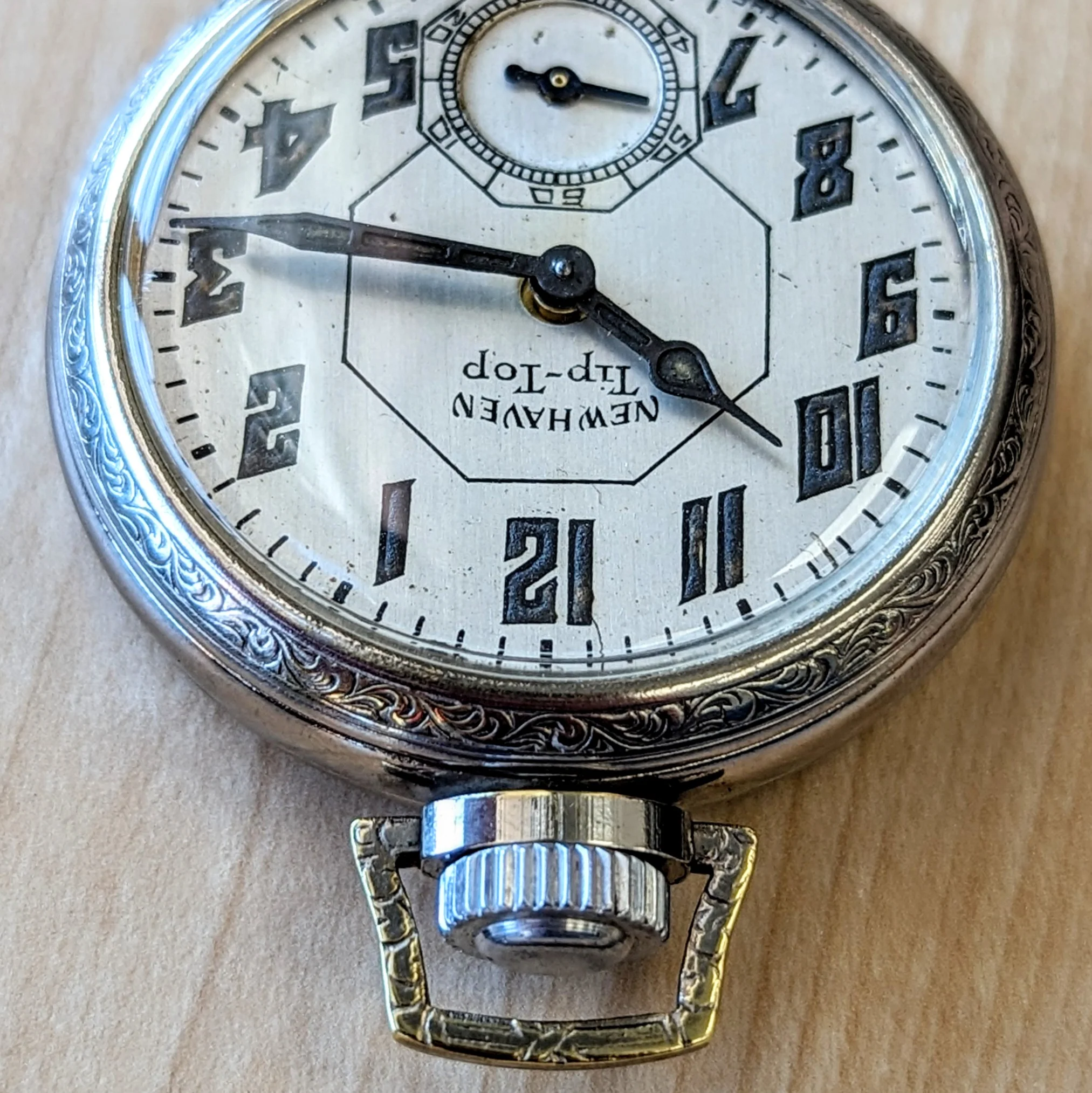 Art Deco NEW HAVEN Tip-Top Pocket Watch 16s U.S.A. Made Manual Wind Timepiece - Image 9