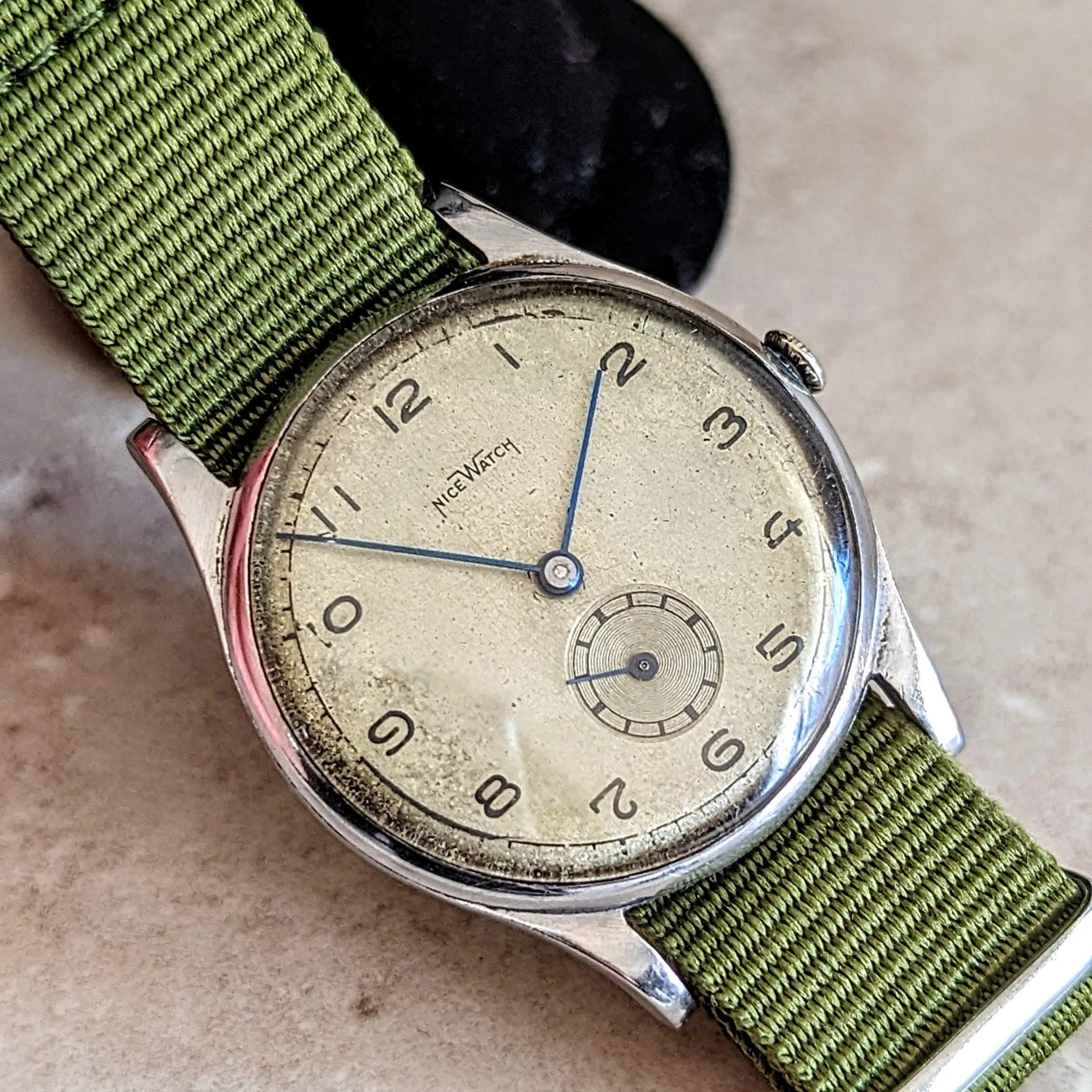 NICE WATCH Military Style 34.5mm Wristwatch Swiss Cal. ETA 960 Watch - Image 12