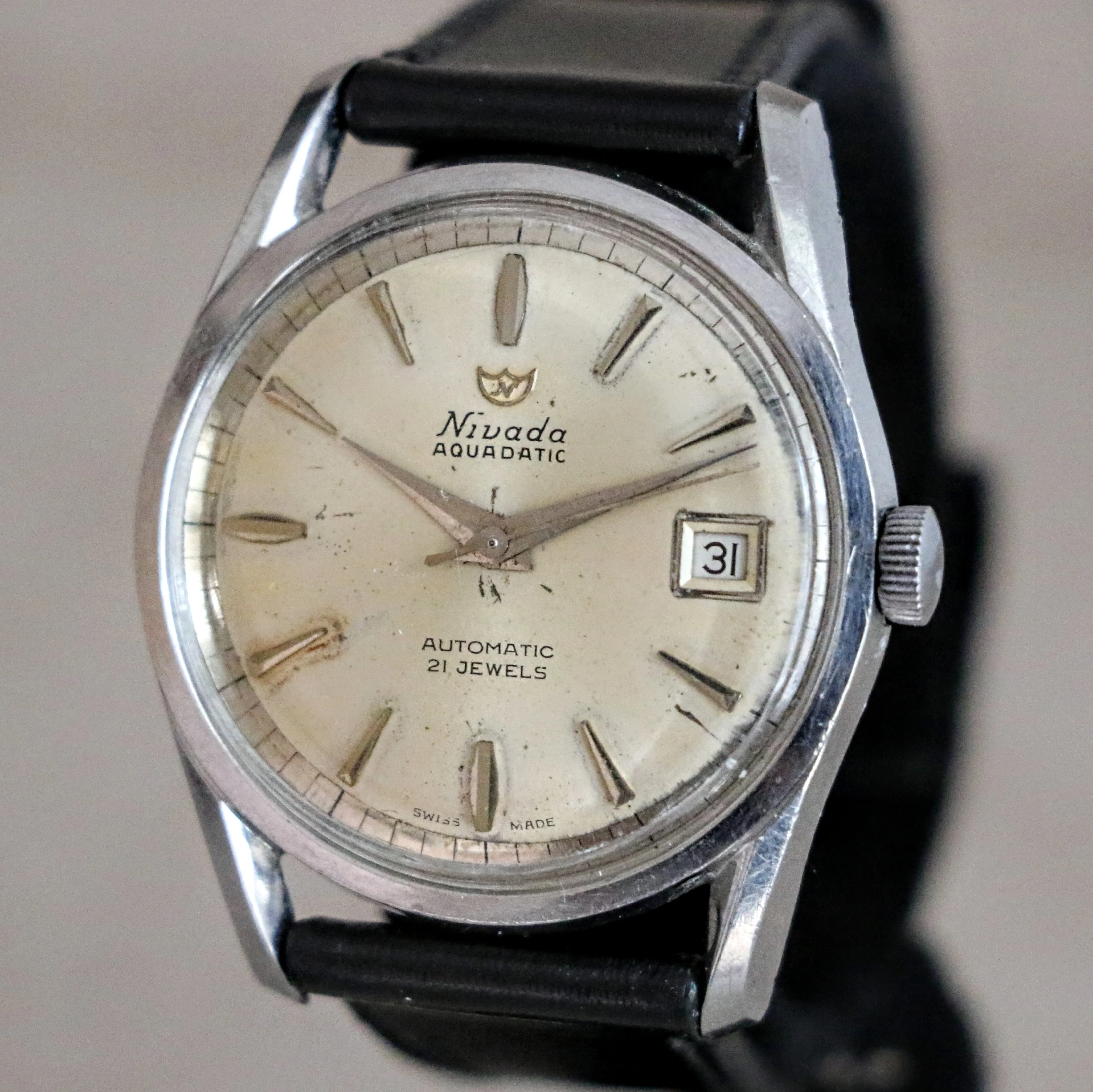 NIVADA Aquadatic Automatic Watch 21 Jewels Cal. ETA 2452 Swiss Made Wristwatch - Image 5