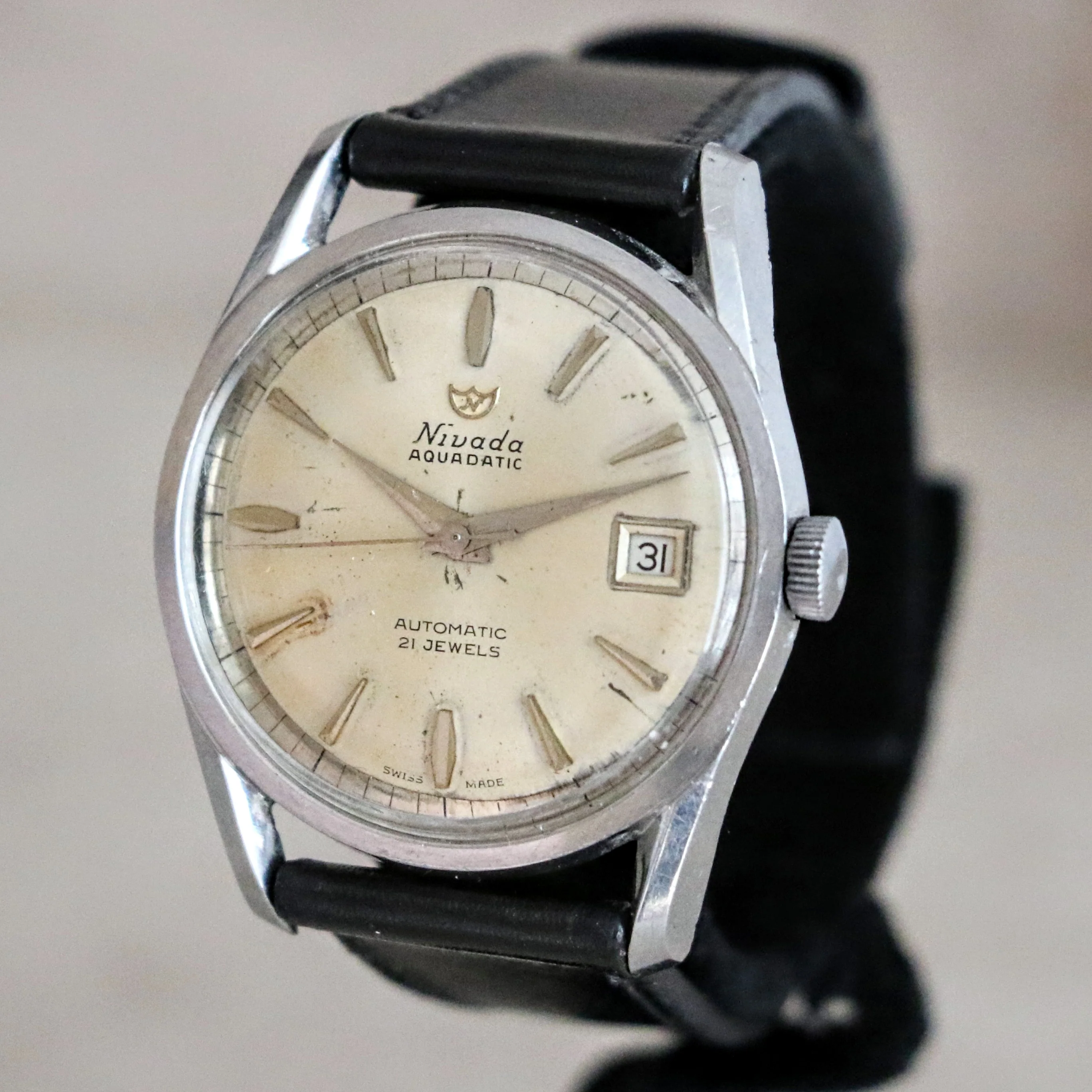 NIVADA Aquadatic Automatic Watch 21 Jewels Cal. ETA 2452 Swiss Made Wristwatch - Image 6