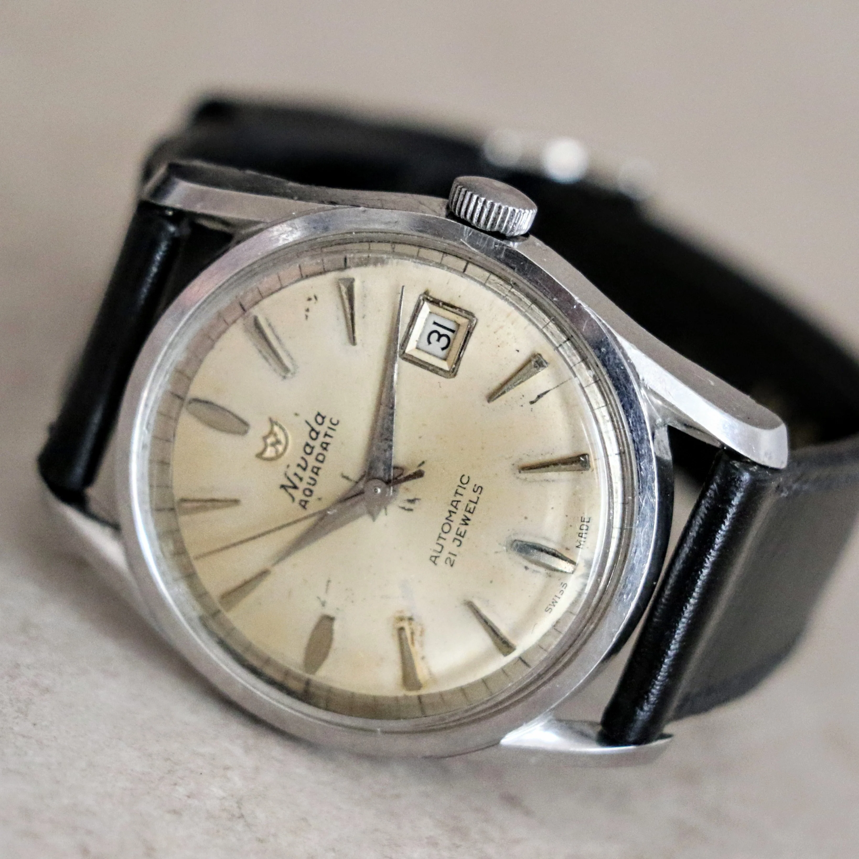 NIVADA Aquadatic Automatic Watch 21 Jewels Cal. ETA 2452 Swiss Made Wristwatch - Image 9