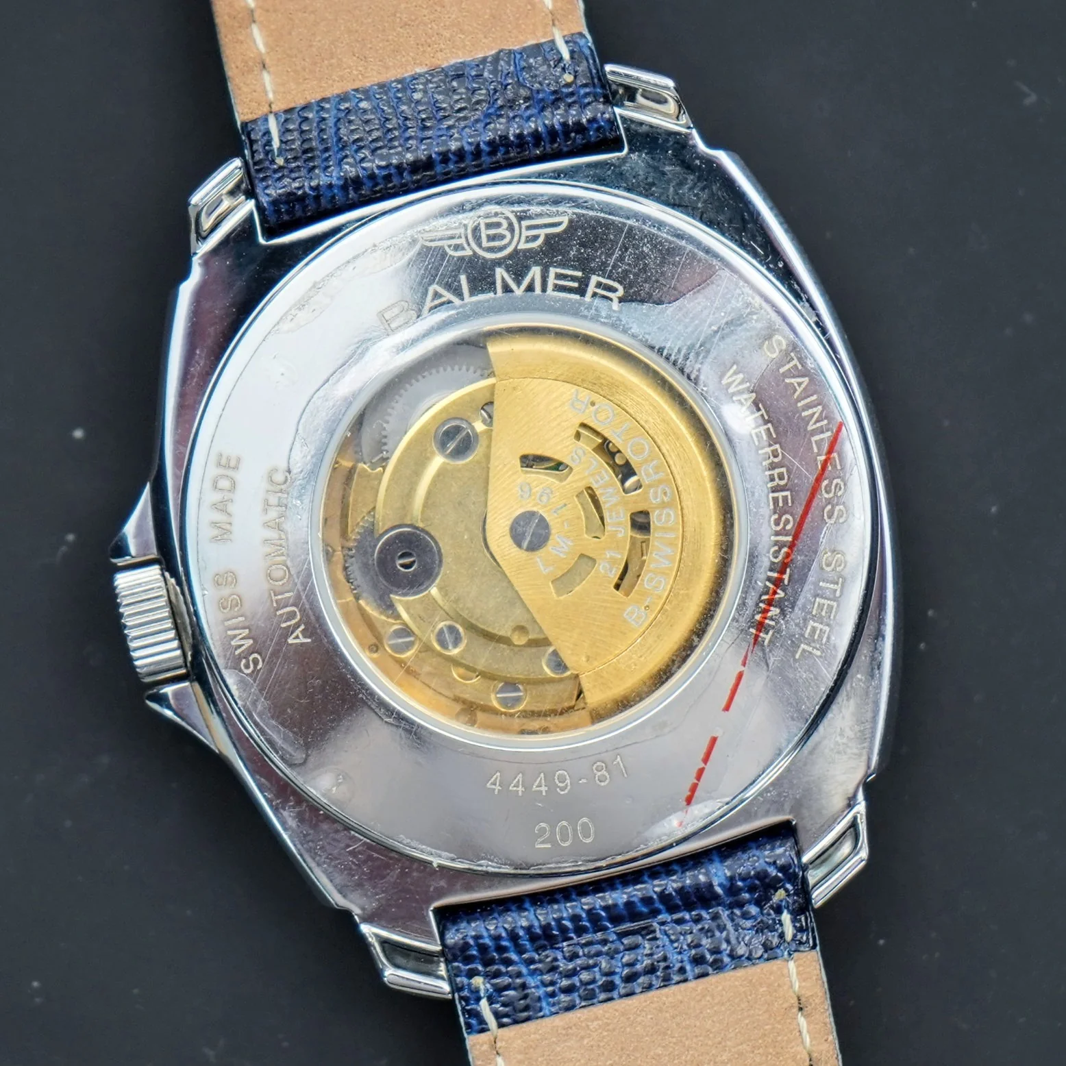 NOS BALMER Automatic 21 Jewels Watch 4449-81 24-Hour Dial Swiss Wristwatch - ALL Original Box & Papers - Image 10