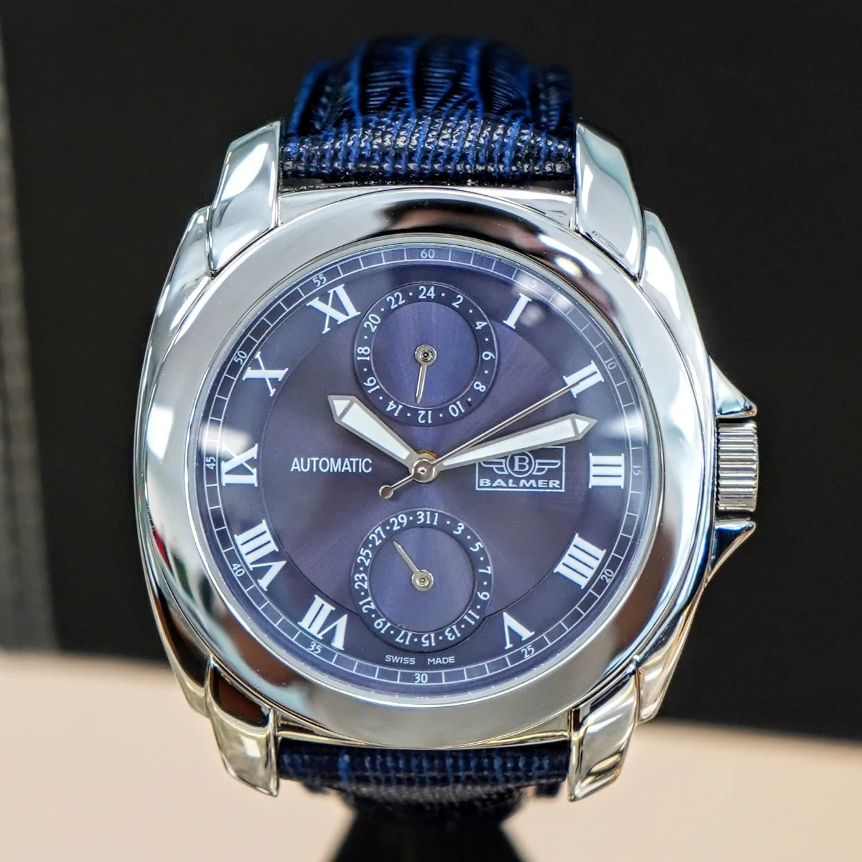 NOS BALMER Automatic 21 Jewels Watch 4449-81 24-Hour Dial Swiss Wristwatch - ALL Original Box & Papers - Image 4