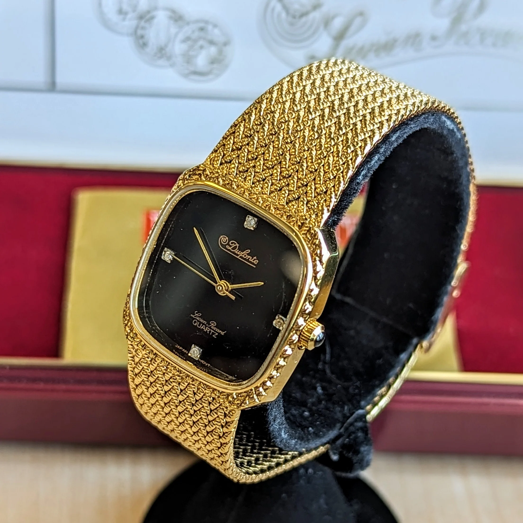 NOS Dufonte By Lucien Picard Quartz Watch Diamond Dial ALL Original Box & Papers - Image 5
