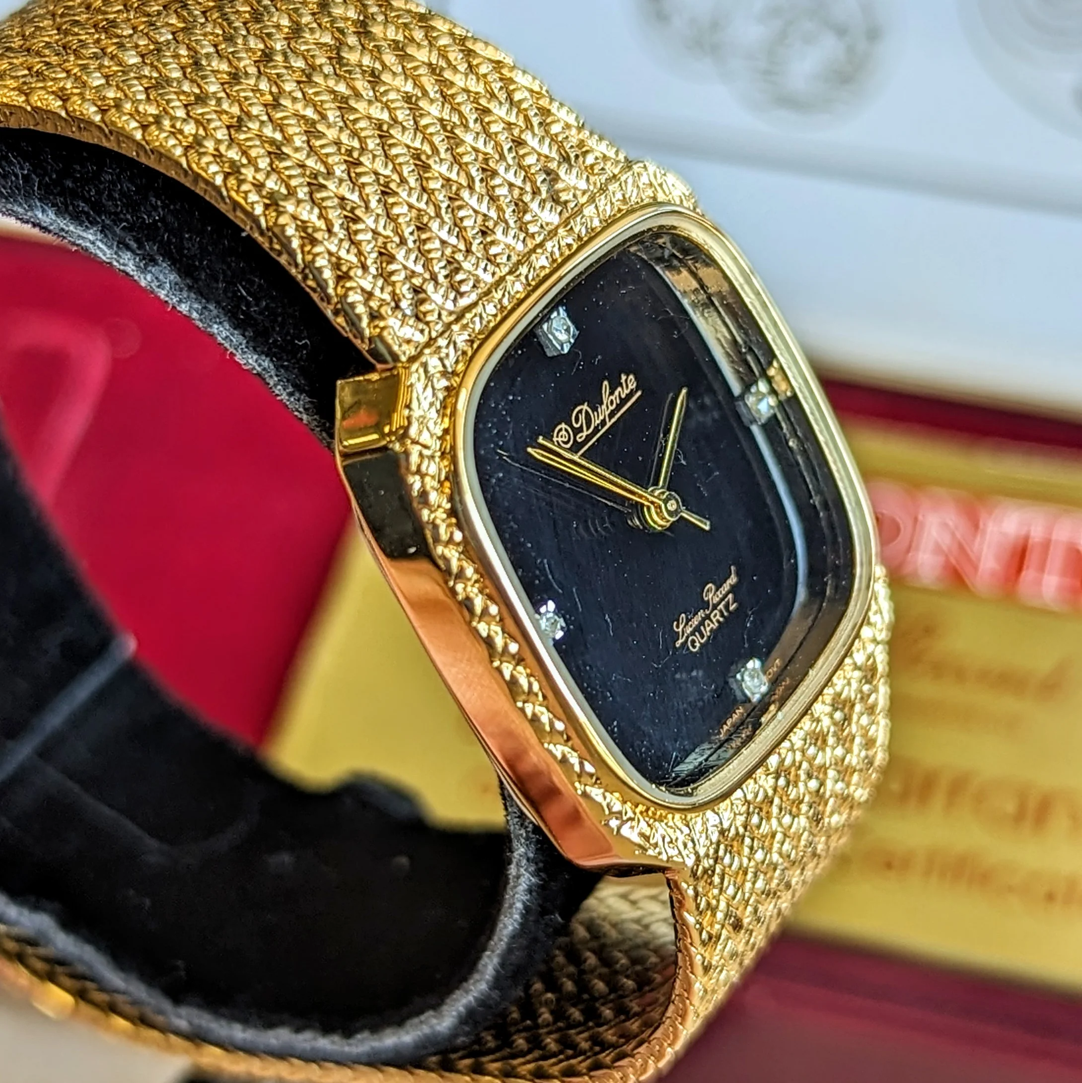 NOS Dufonte By Lucien Picard Quartz Watch Diamond Dial ALL Original Box & Papers - Image 7