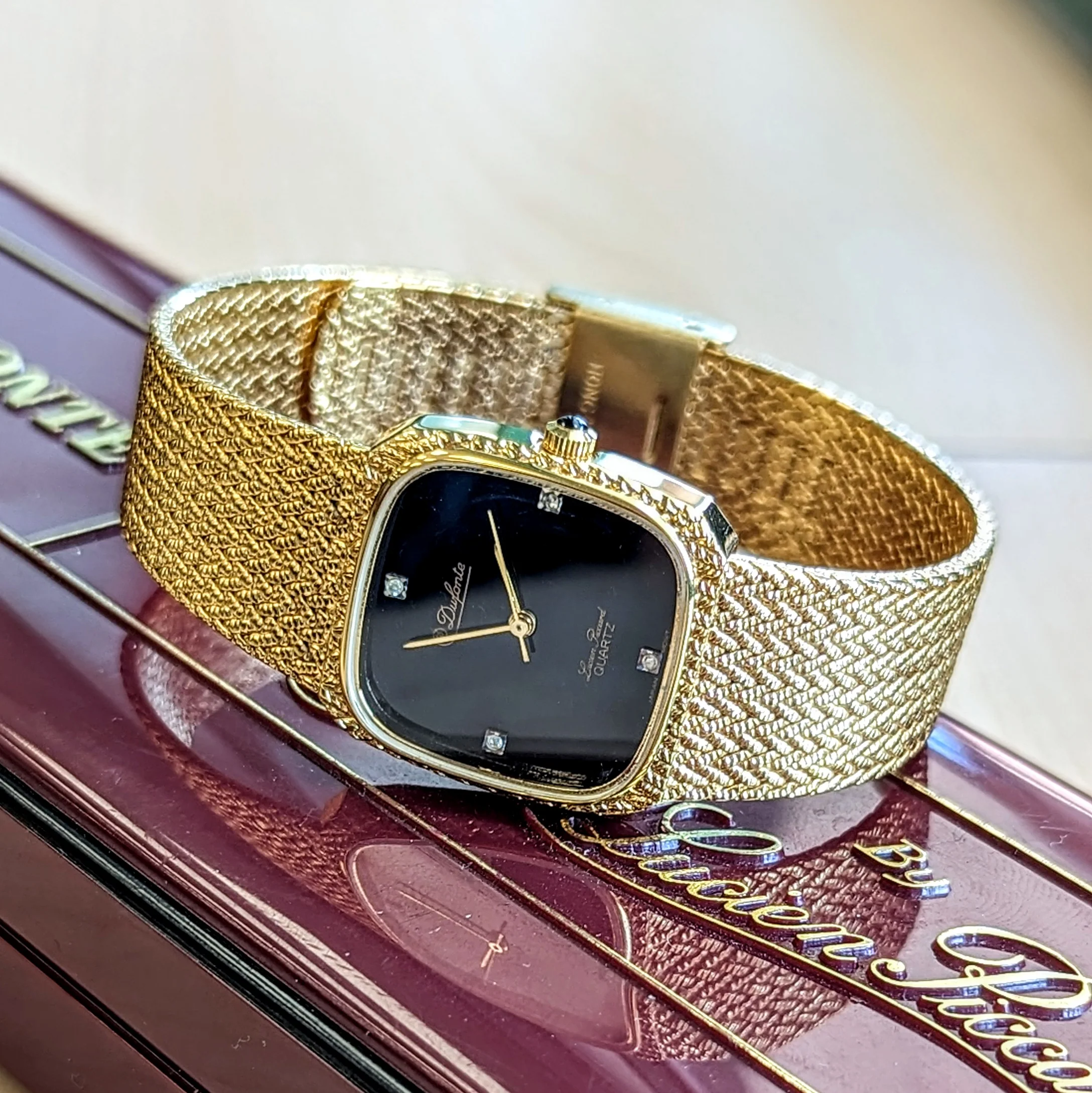 NOS Dufonte By Lucien Picard Quartz Watch Diamond Dial ALL Original Box & Papers - Image 9