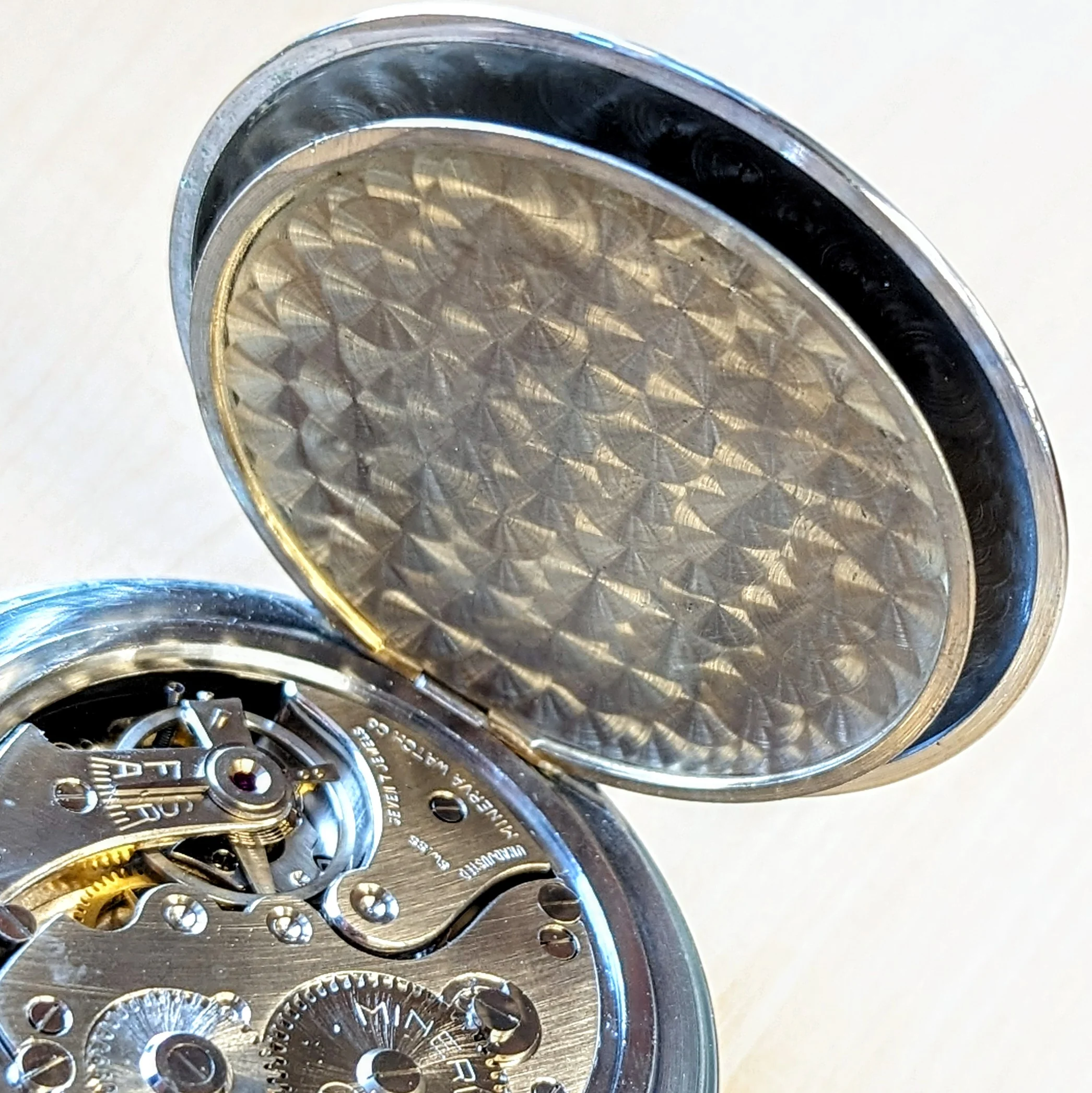 NOS MINERVA Patent Mechanical Stop Watch 1/10 Sec Swiss Made 7 Jewels - Original Box! - Image 12