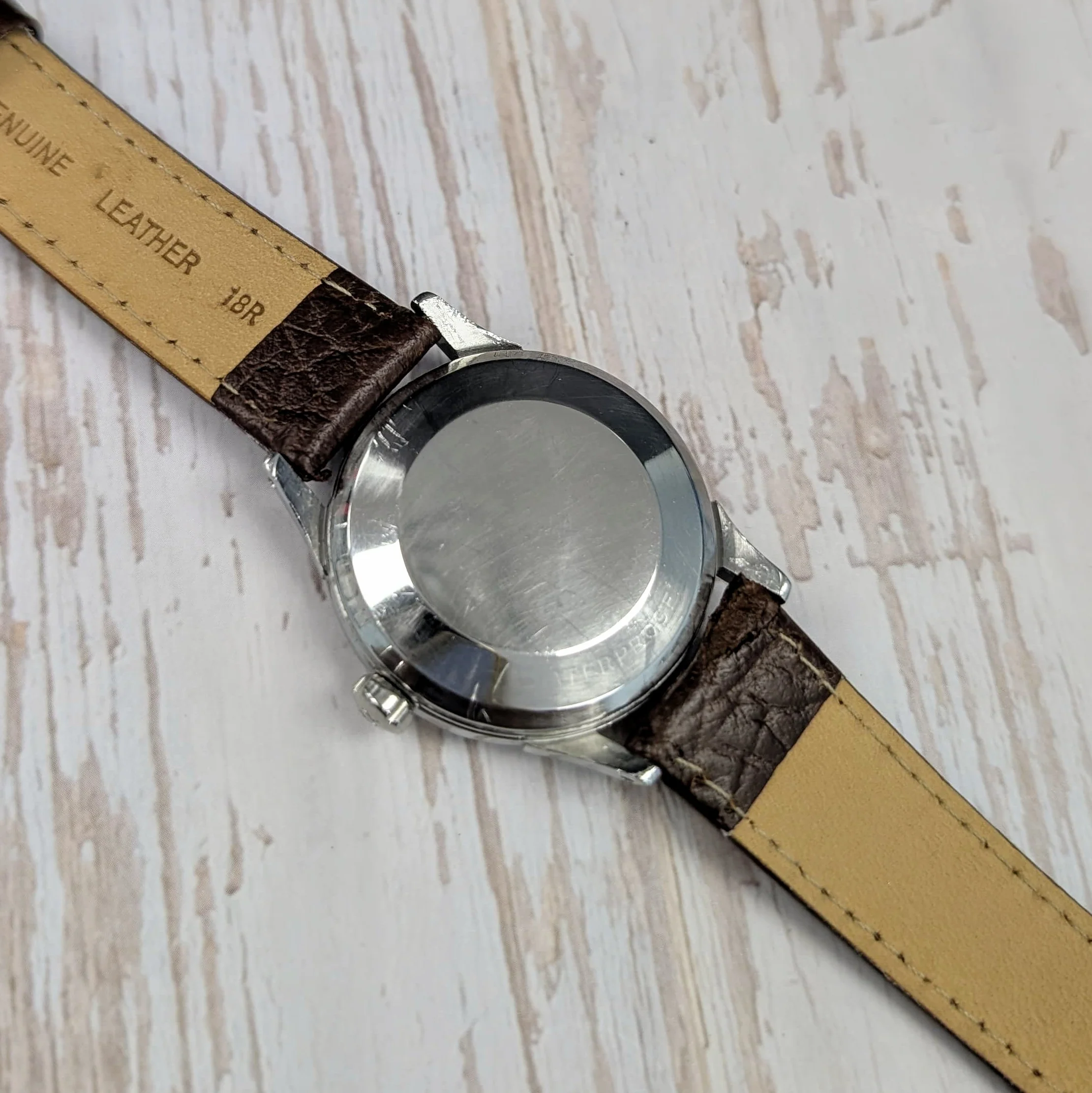 1954 Omega Automatic Watch Cal. 490 17 Jewels Wristwatch 34mm S.S. Black Dial - Image 14