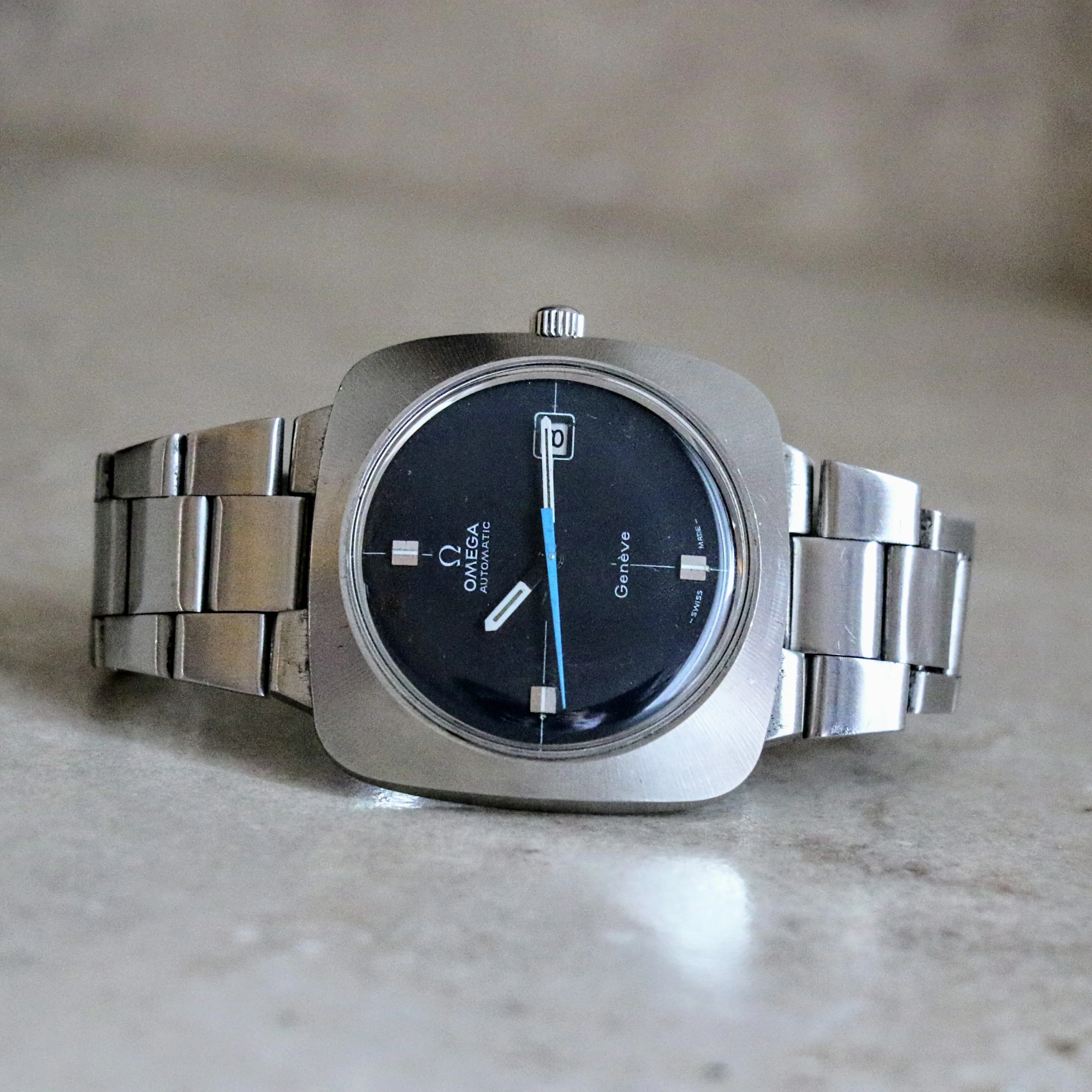 OMEGA Dynamic Geneve Automatic Watch Date & Blue Hand - Cushion 39mm Wristwatch - Image 9
