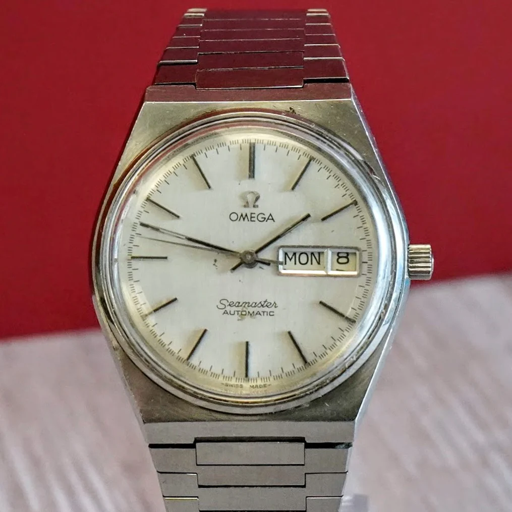 1978 Omega Seamaster Automatic Watch 166.0215 Day/Date Cal. 1020 17 Jewels 36mm ALL S.S.
