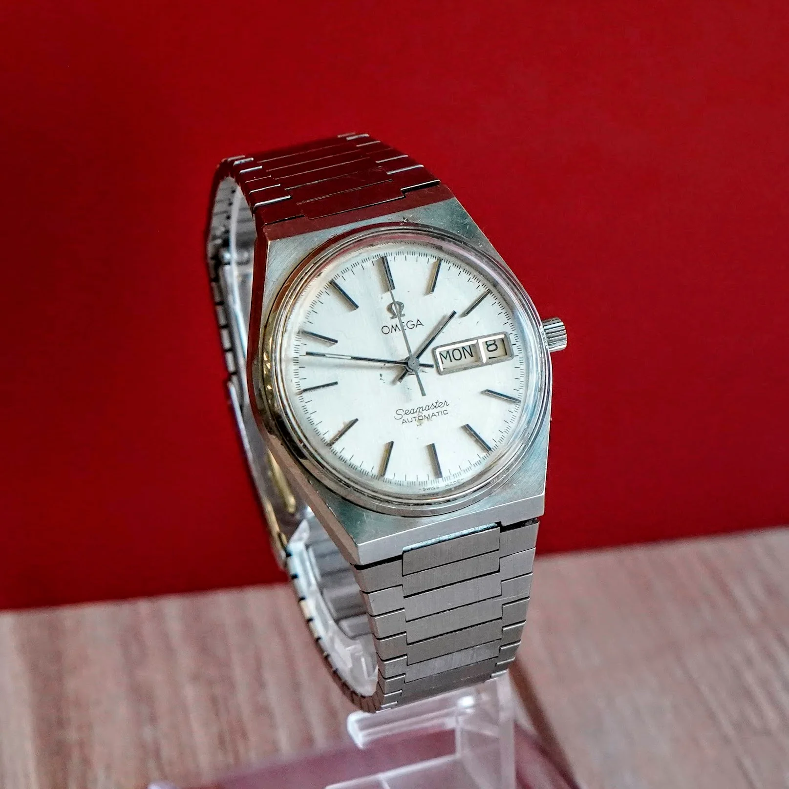 1978 Omega Seamaster Automatic Watch 166.0215 Day/Date Cal. 1020 17 Jewels 36mm ALL S.S. - Image 2