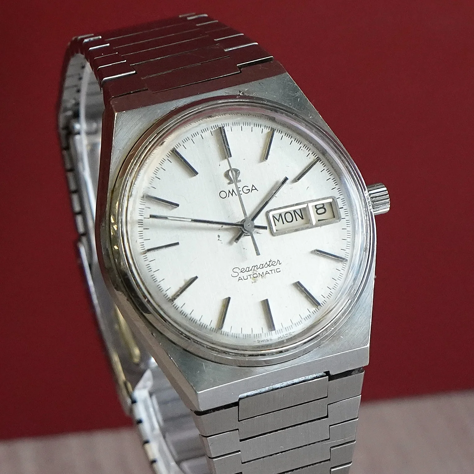 1978 Omega Seamaster Automatic Watch 166.0215 Day/Date Cal. 1020 17 Jewels 36mm ALL S.S. - Image 3