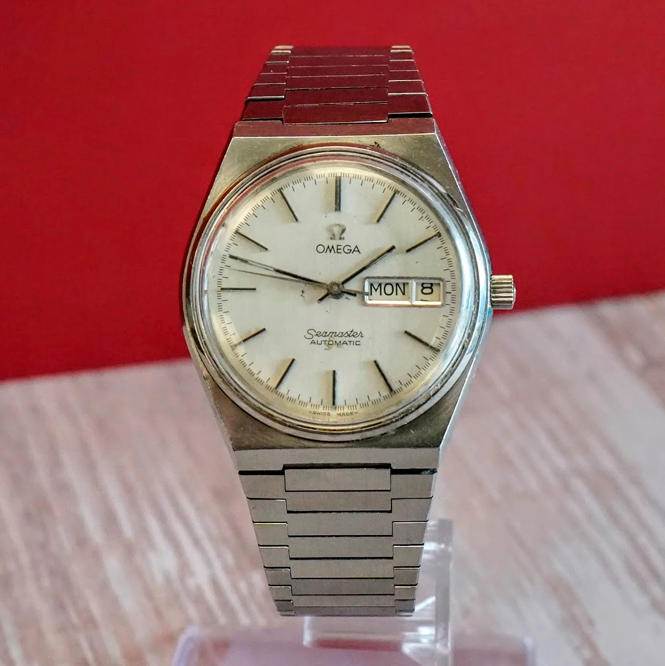 1978 Omega Seamaster Automatic Watch 166.0215 Day/Date Cal. 1020 17 Jewels 36mm ALL S.S. - Image 4