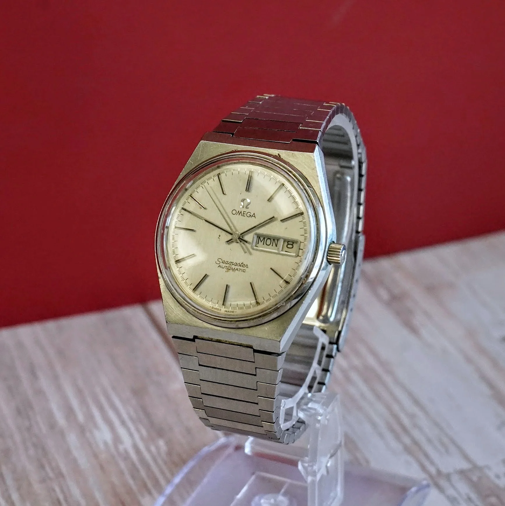 1978 Omega Seamaster Automatic Watch 166.0215 Day/Date Cal. 1020 17 Jewels 36mm ALL S.S. - Image 5