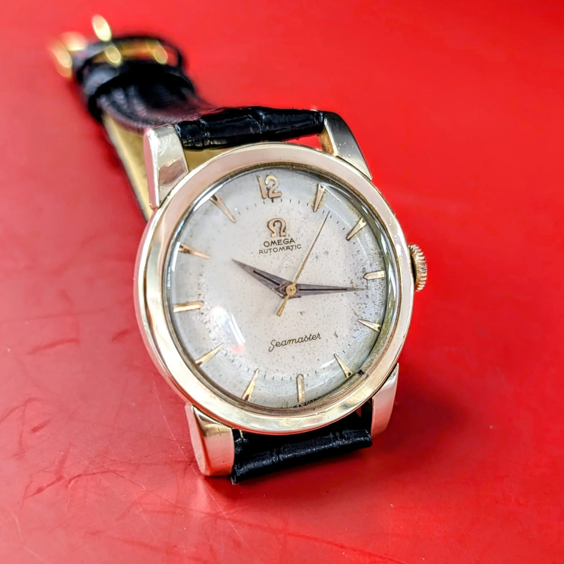 1954 Omega Seamaster Watch 2767-3SC Bumper Automatic Cal. 354 17 Jewels Rose Gold Cap - Image 10