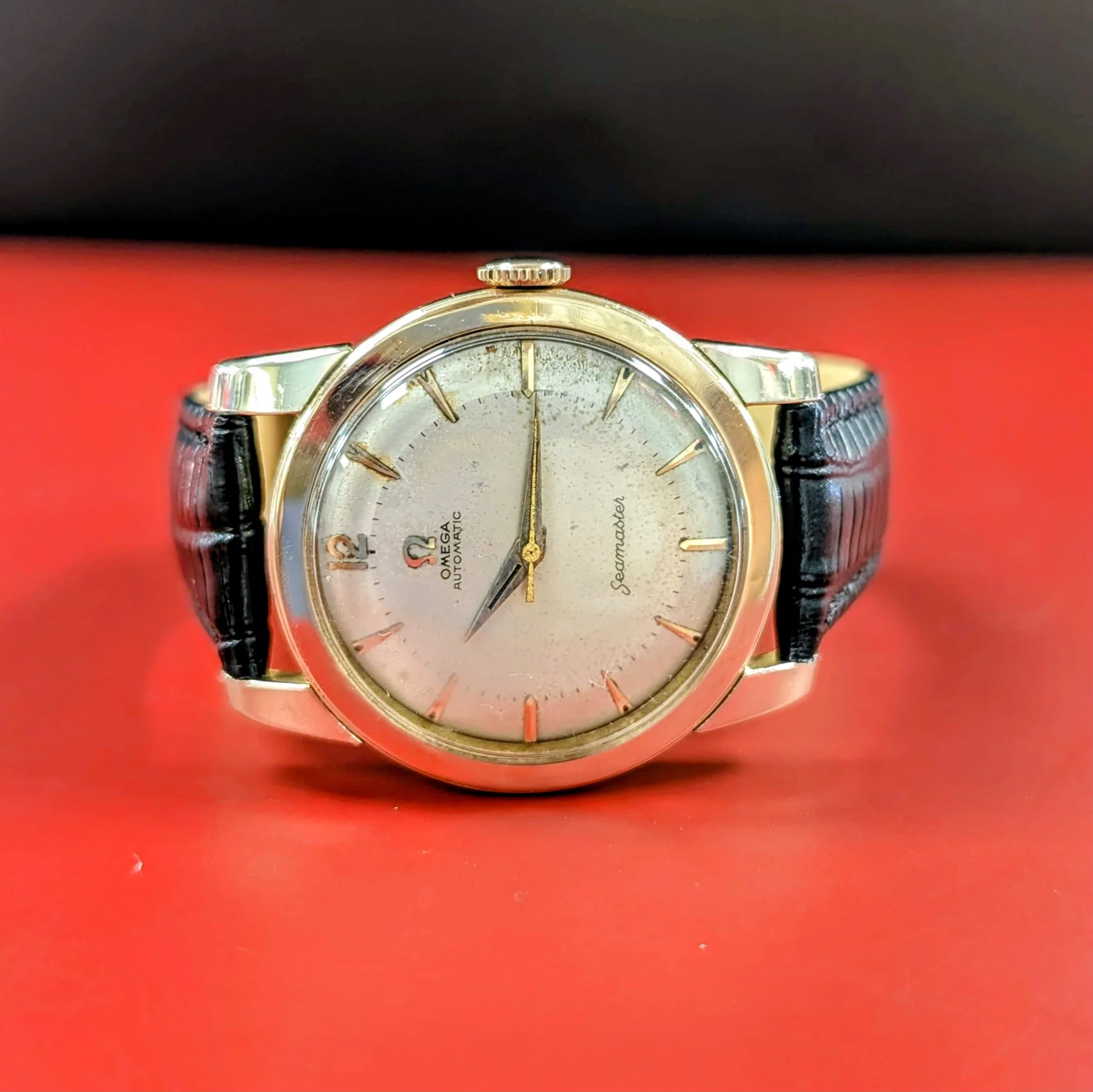 1954 Omega Seamaster Watch 2767-3SC Bumper Automatic Cal. 354 17 Jewels Rose Gold Cap - Image 11