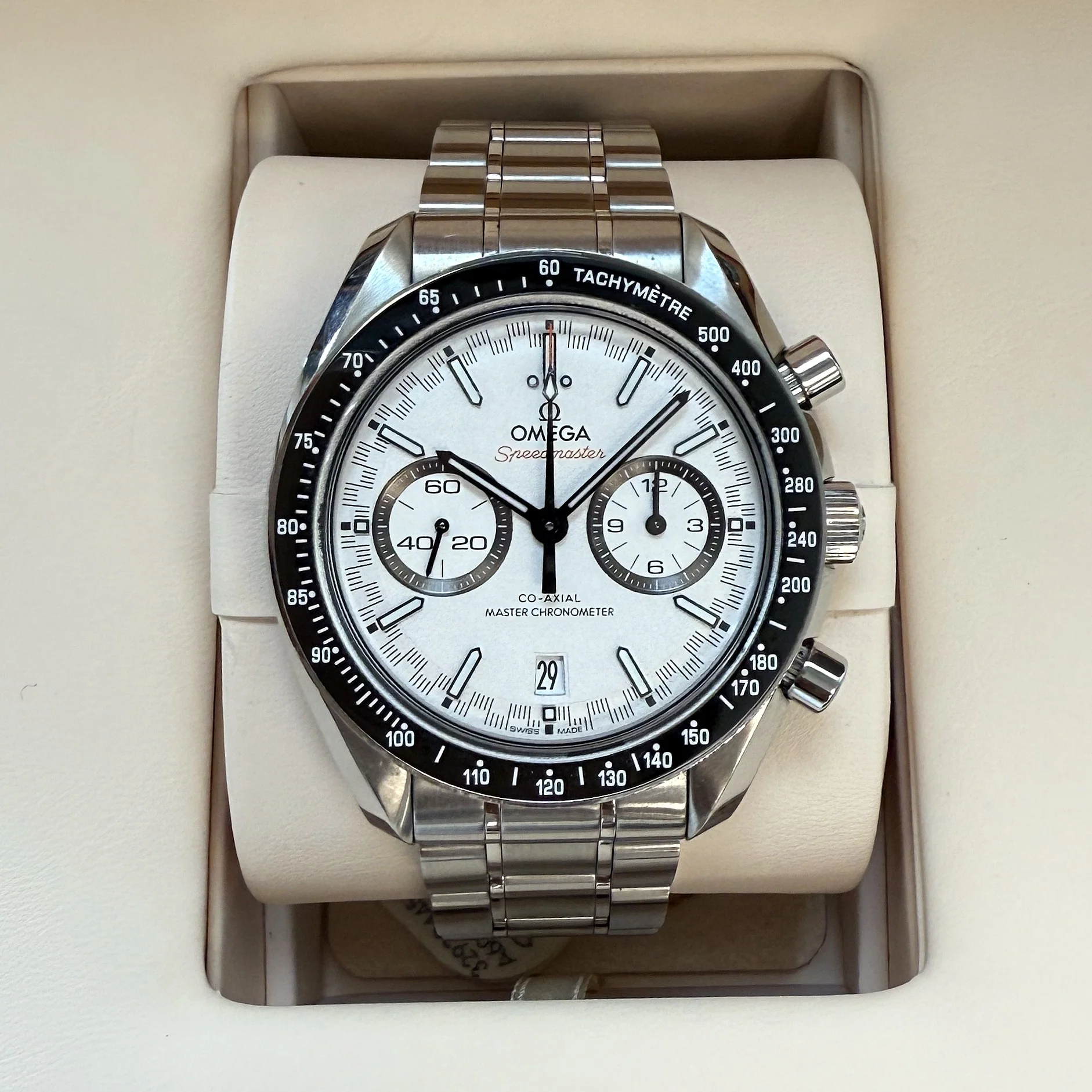 OMEGA Speedmaster Racing Automatic Watch 329.30.44.51.04.001 Master Chronometer ALL S.S. - ALL Original 2-Box & Papers - Image 4