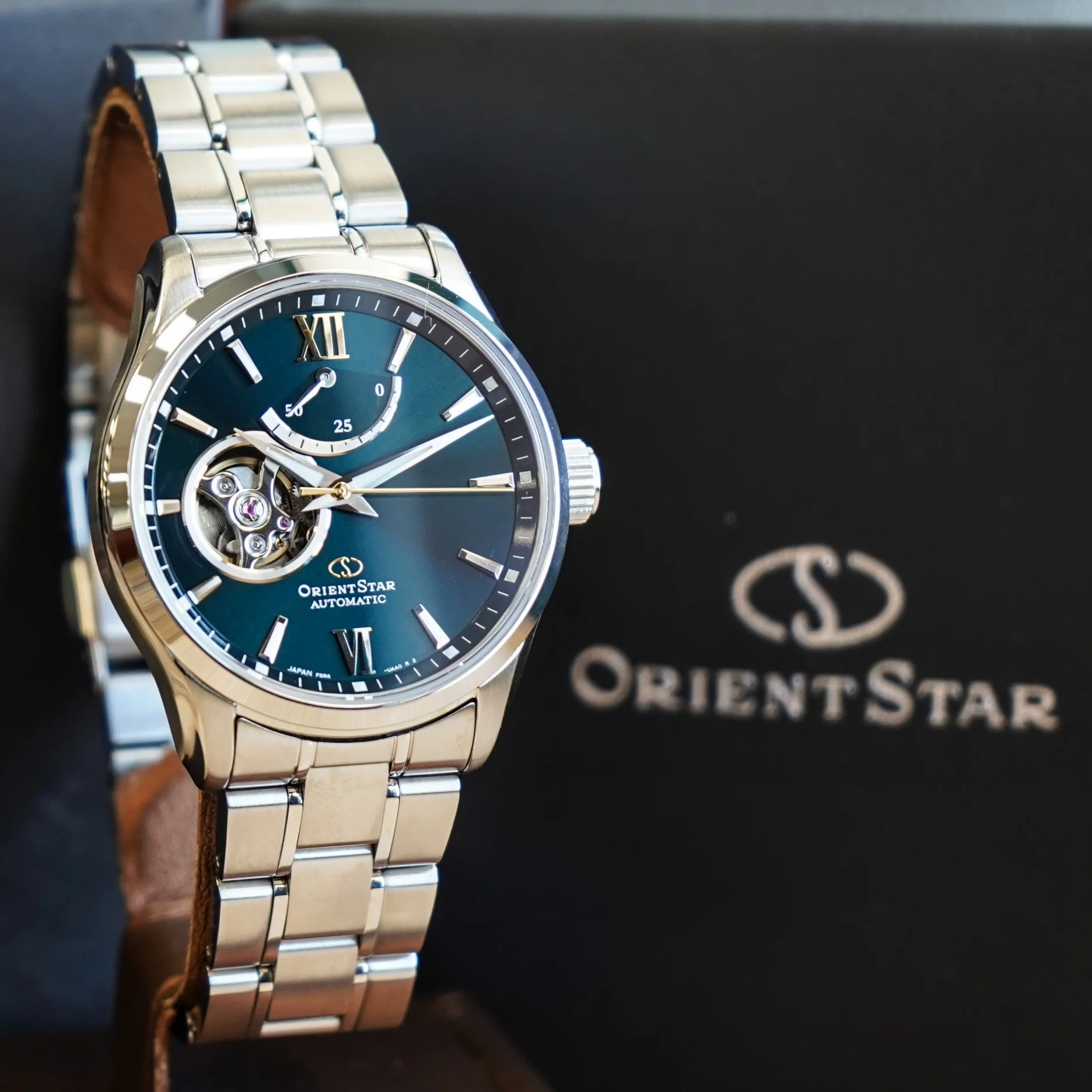 ORIENT STAR Semi Skeleton Automatic Watch RK-AT0003E Dark Green Dial - ALL ORIGINAL! - Image 4