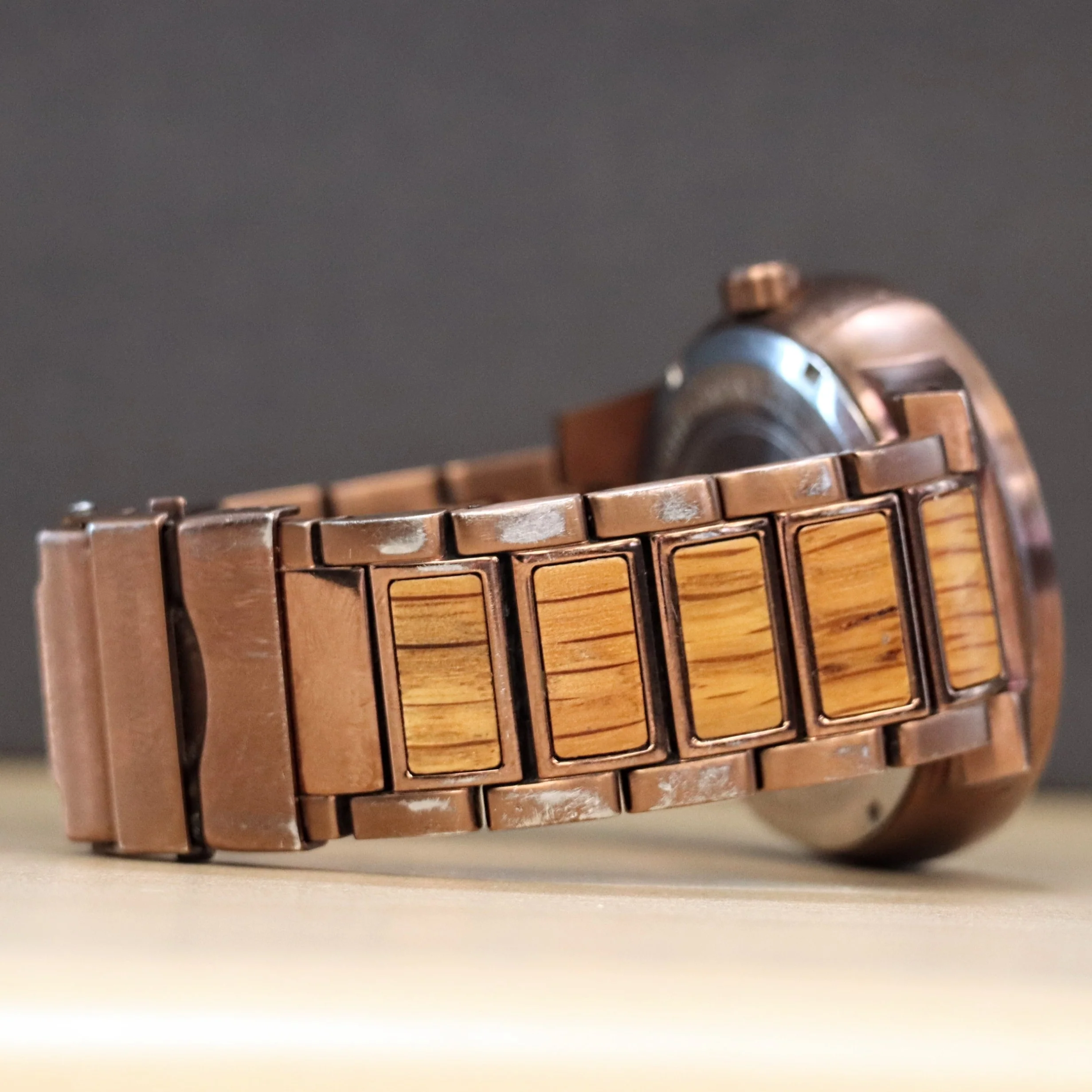 ORIGINAL GRAIN Wood Watch "The Barrel" Date Indicator 46mm Wristwatch S.S. - Image 11