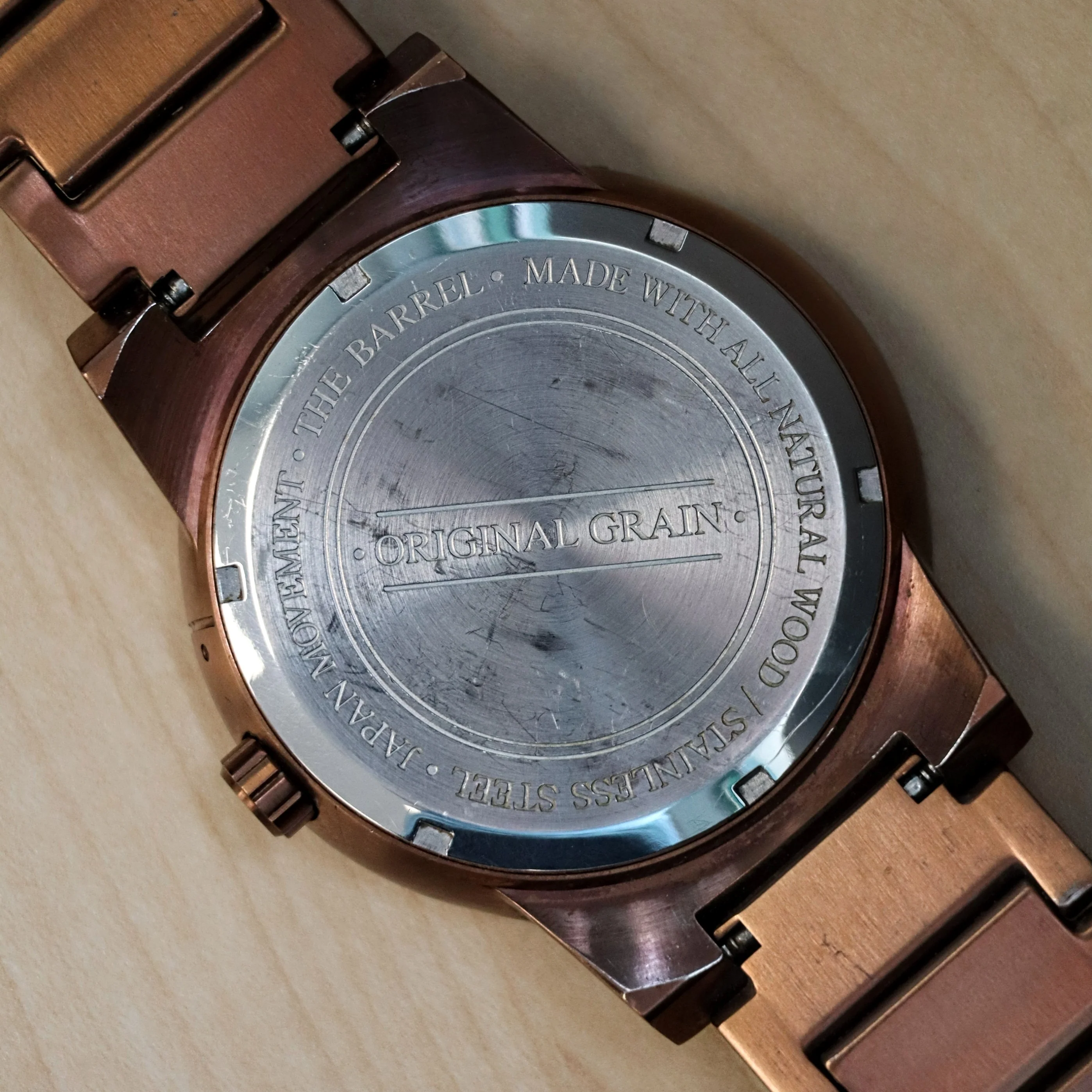 ORIGINAL GRAIN Wood Watch "The Barrel" Date Indicator 46mm Wristwatch S.S. - Image 12