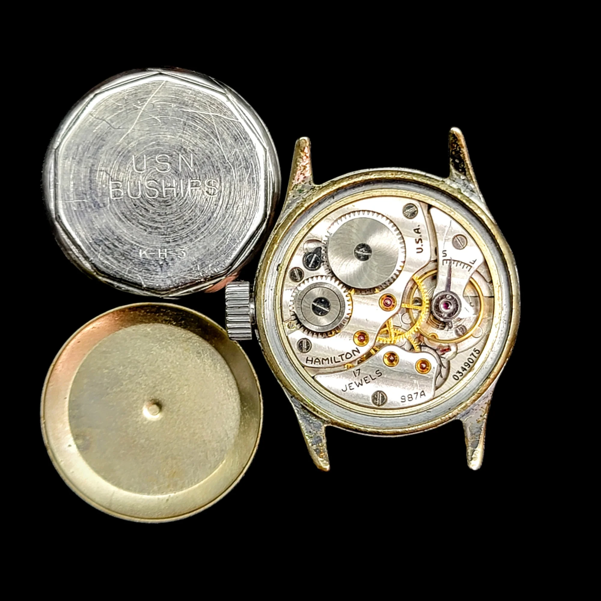 Original Hamilton U.S.N. BuShips Watch Grade 987A 1940's - Image 8
