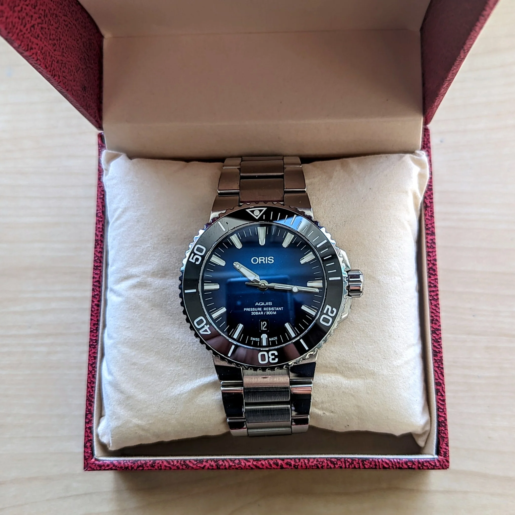 ORIS AQUIS Date Automatic Watch 7730 Dive Wristwatch Blue Dial Clipperton Limited Edition - Image 13