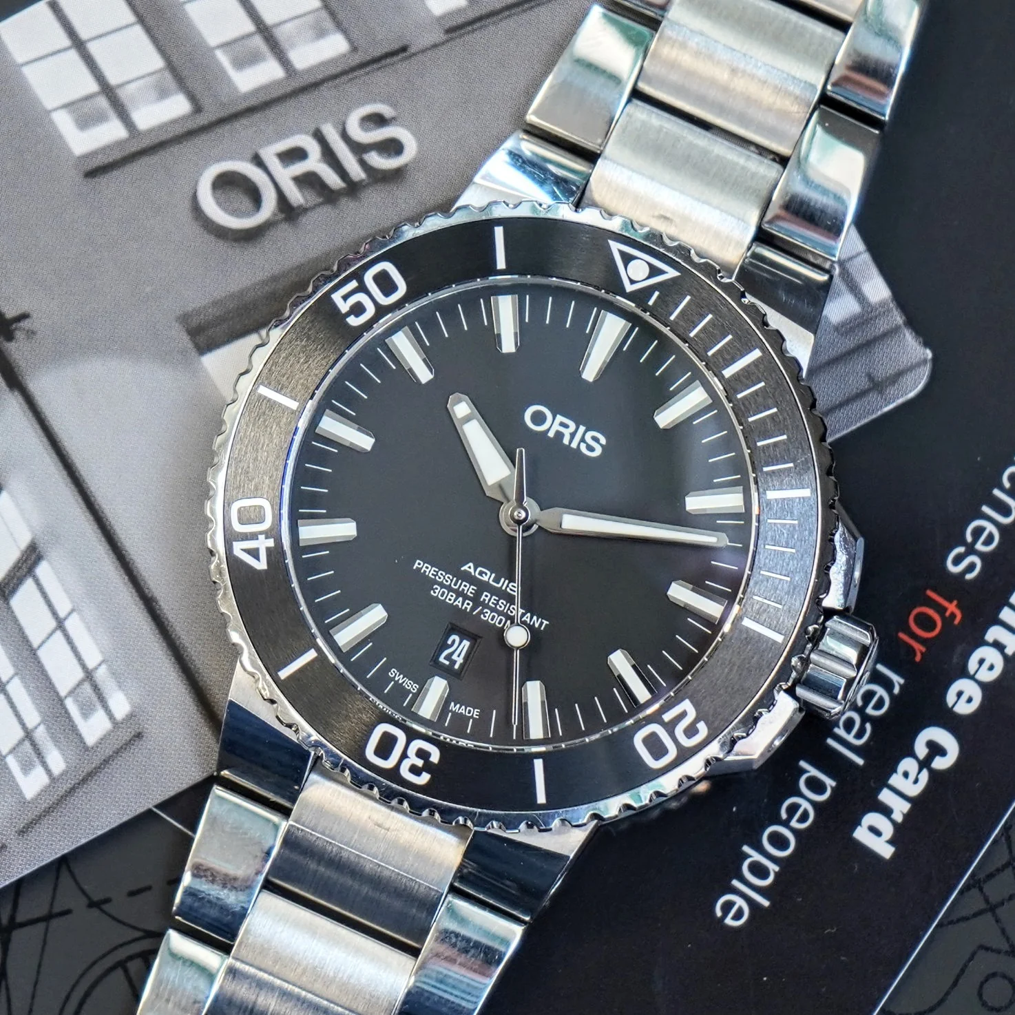 ORIS Aquis Date Watch 733 7730 Dive Automatic Wristwatch S.S. - ALL Original - Double Box & Papers - Image 11